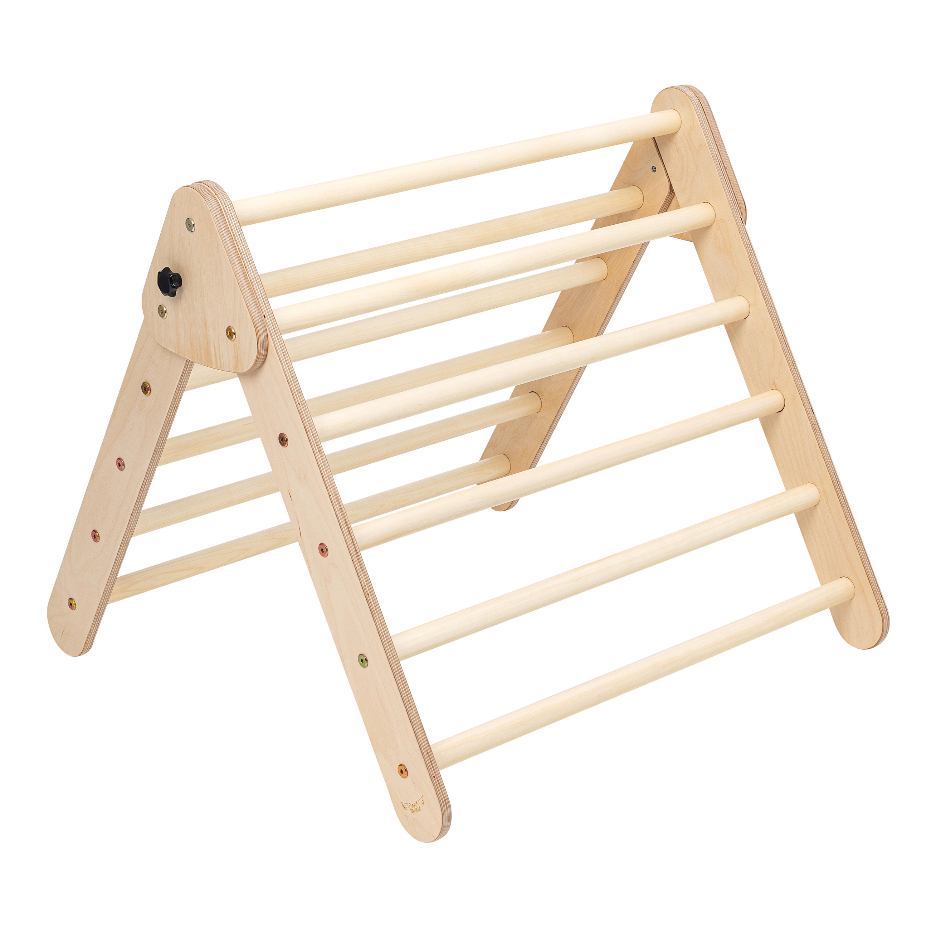 Houten Klimdriehoek met Ladder en Klimwand Naturel