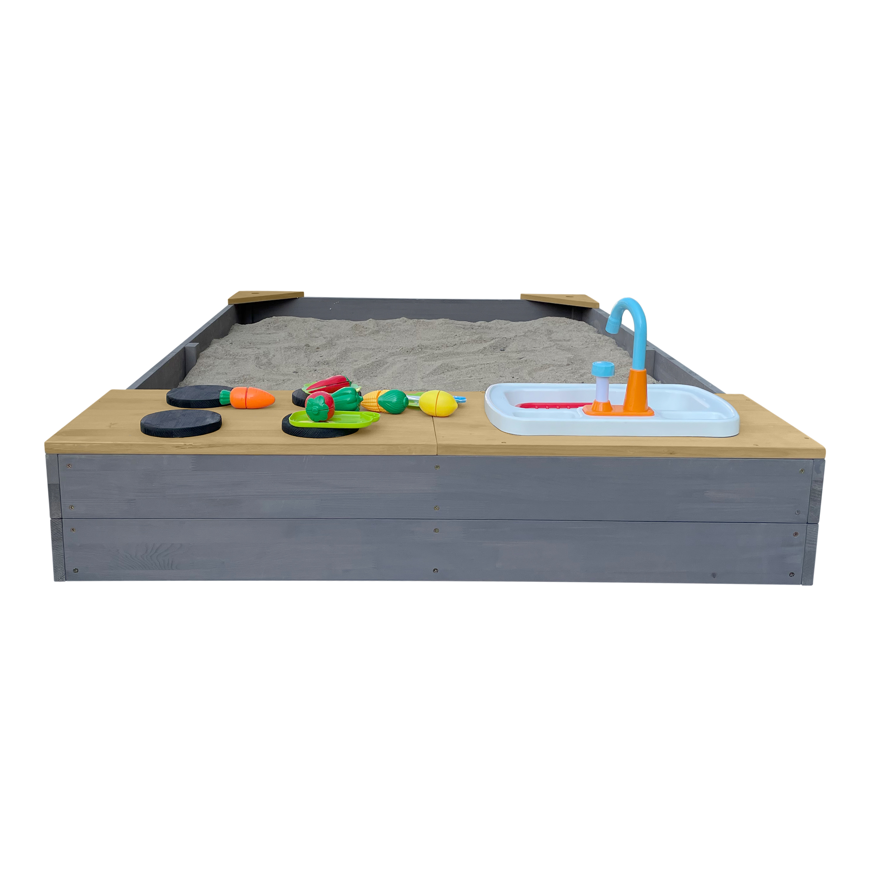 Kelly Sandbox with Play Kitchen Grey/brown Kelly Sandbox with Play Kitchen Grey/brown