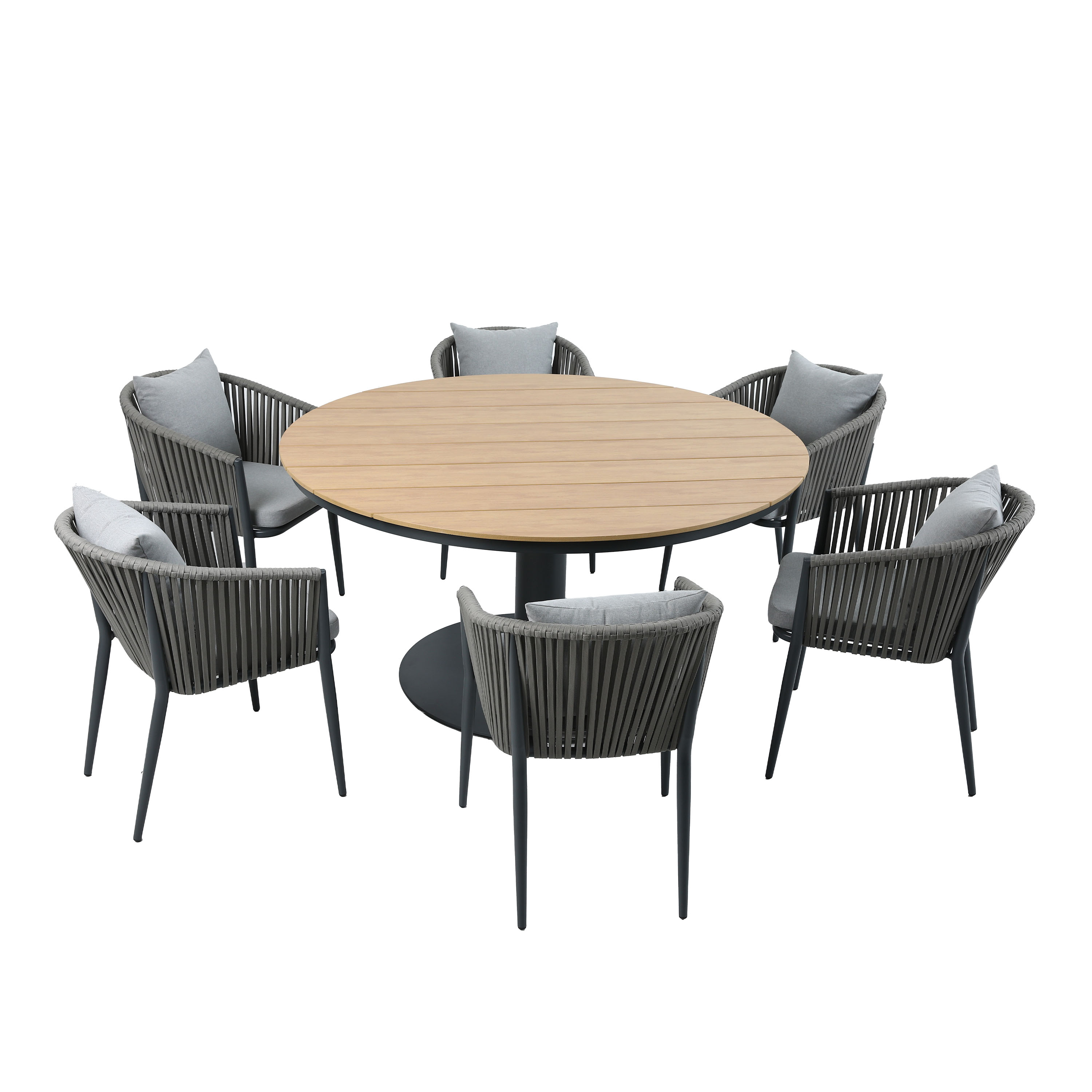 Jay/Faye Ensemble de jardin, 150 cm, 7 pièces -Anthracite