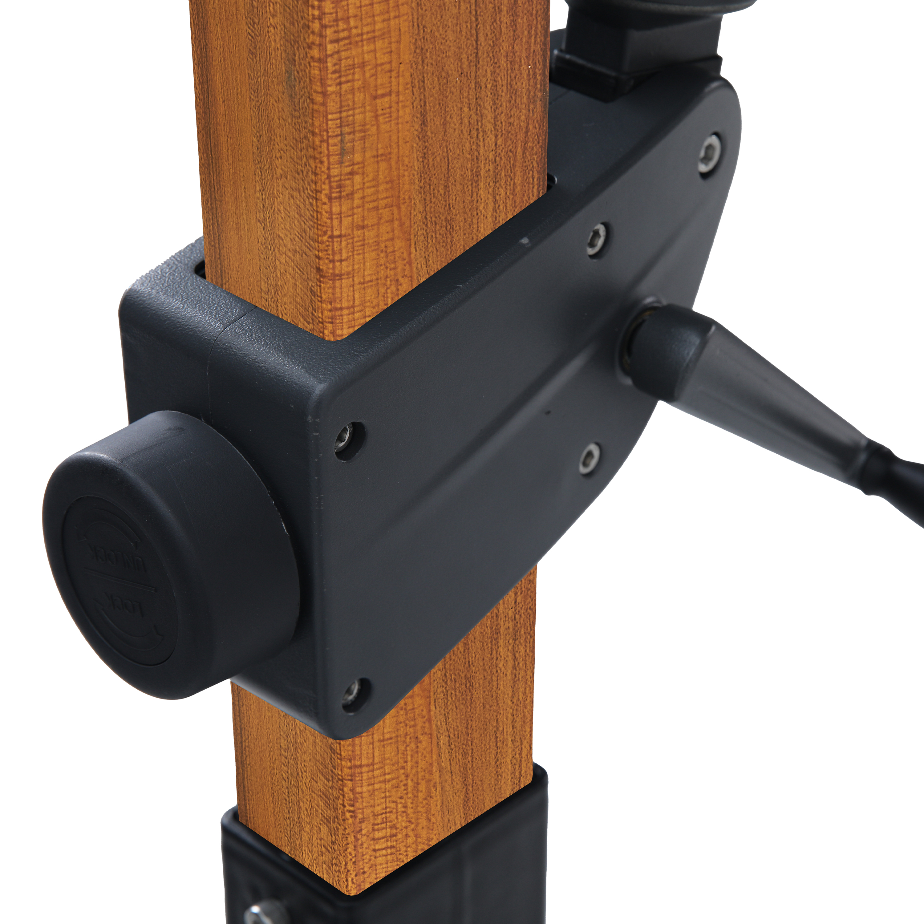 Apollo Premium Zweefparasol 300x300 Houtlook/grijs