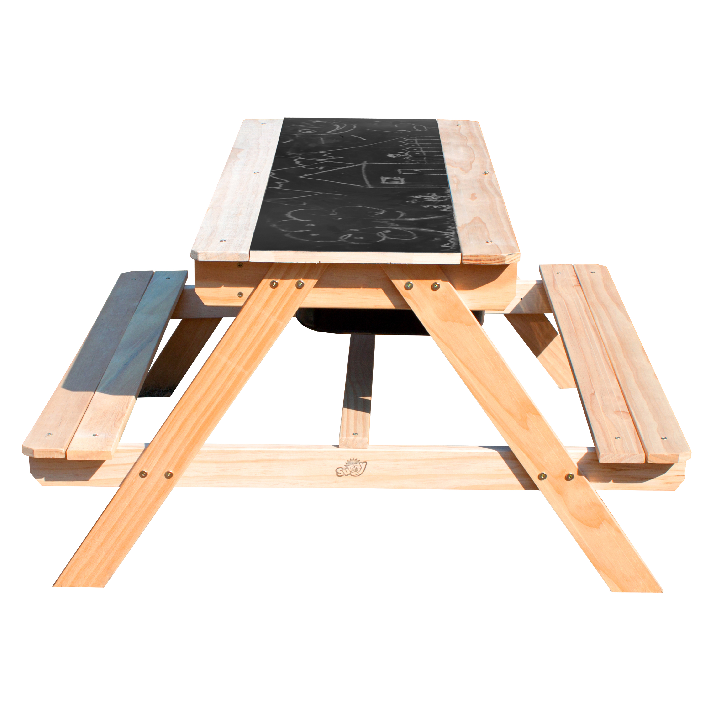 Dual Top 2.0 Sand & Water Picnic Table with Black Bins - Lim