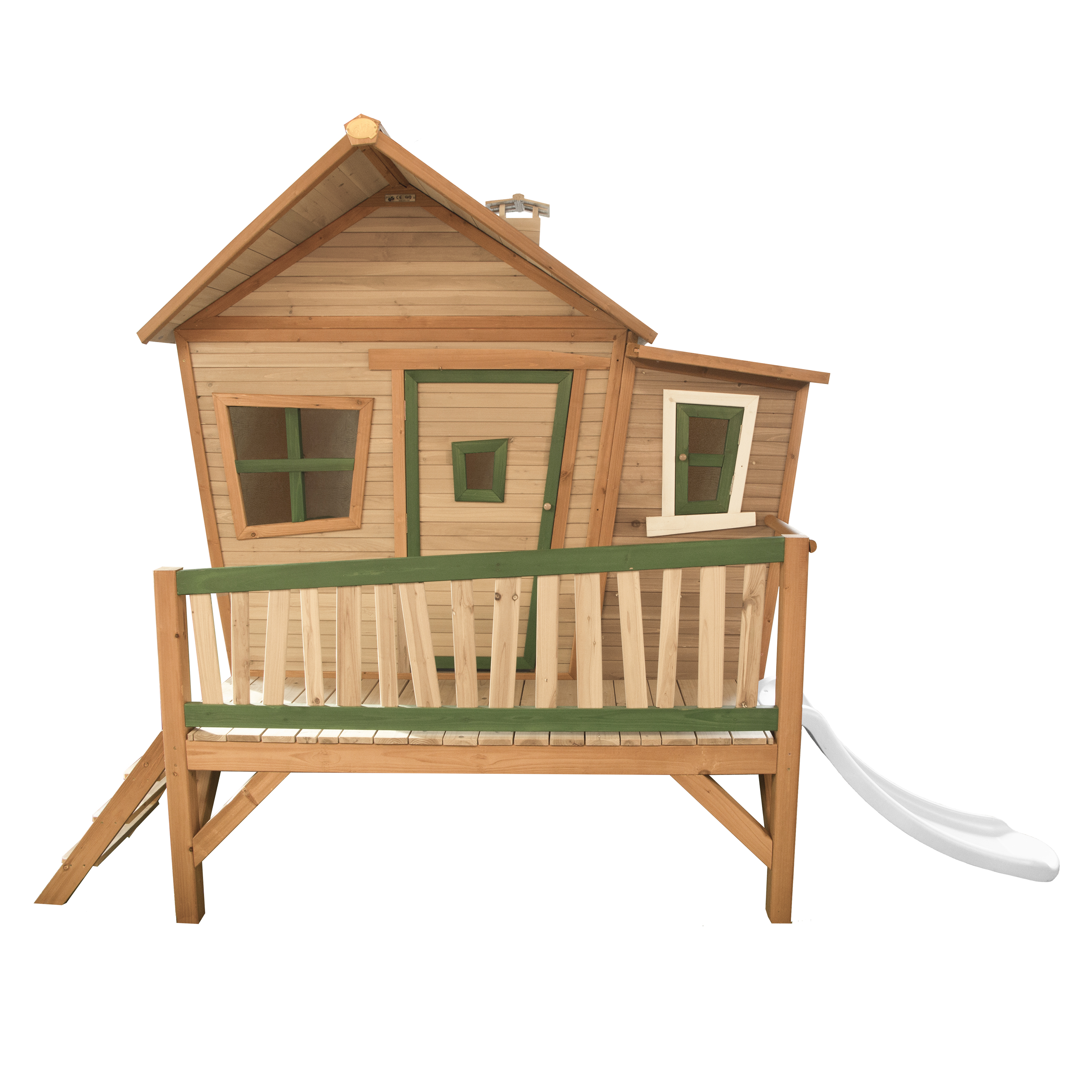 Emma Playhouse Brown/Green - White Slide