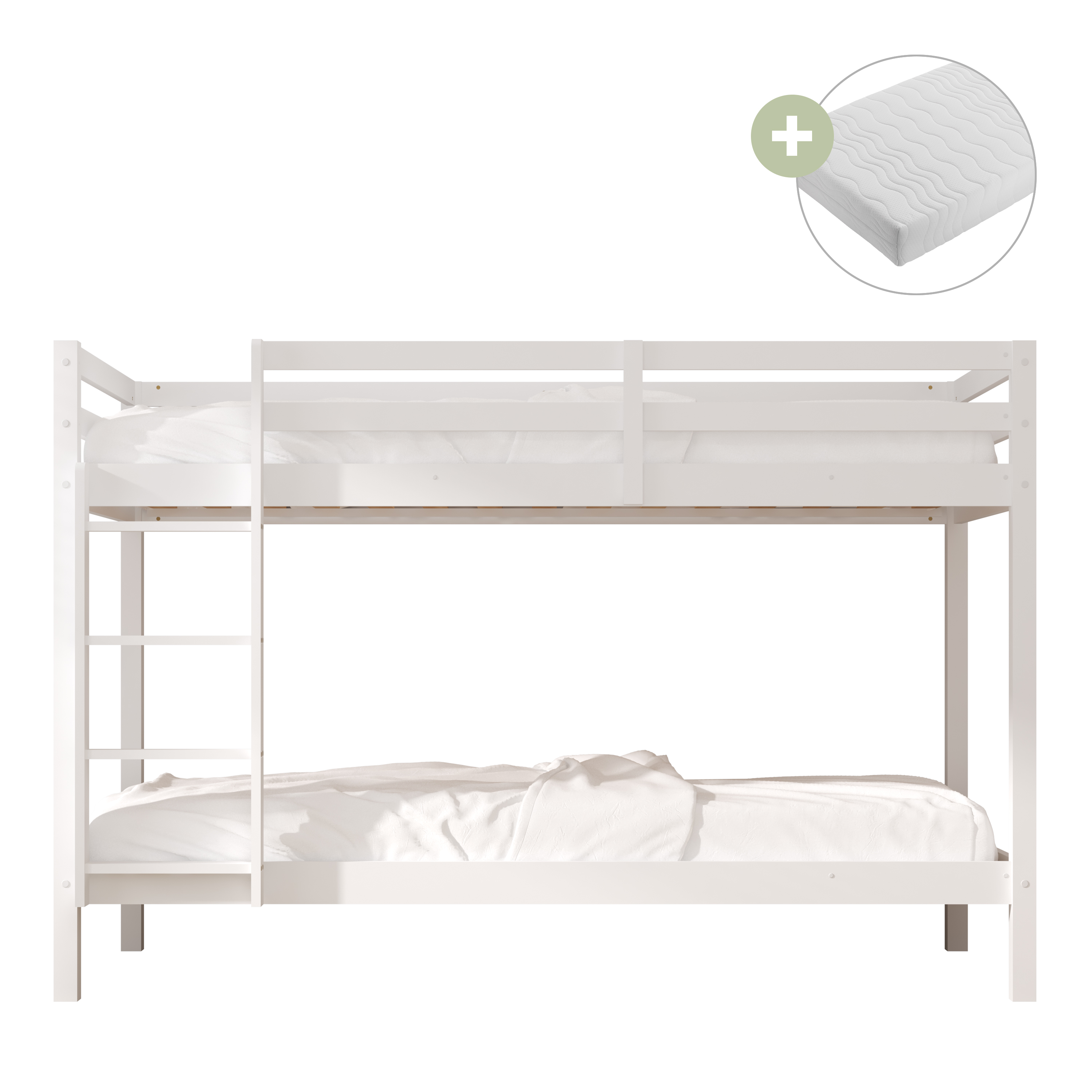 Jip Lit superposé - Blanc – Avec 2 matelas