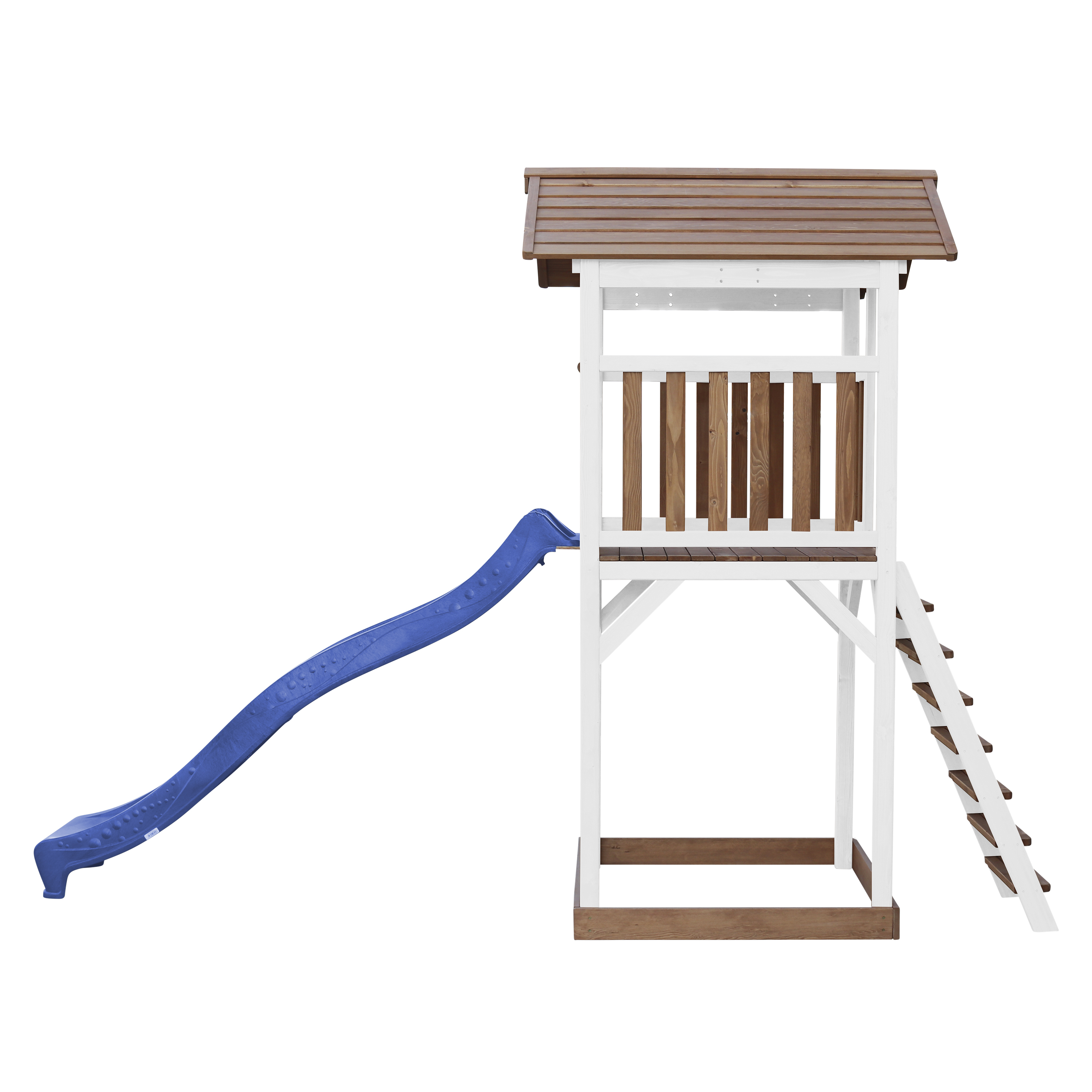 Beach Tower Speeltoren Bruin/wit - Blauwe Glijbaan