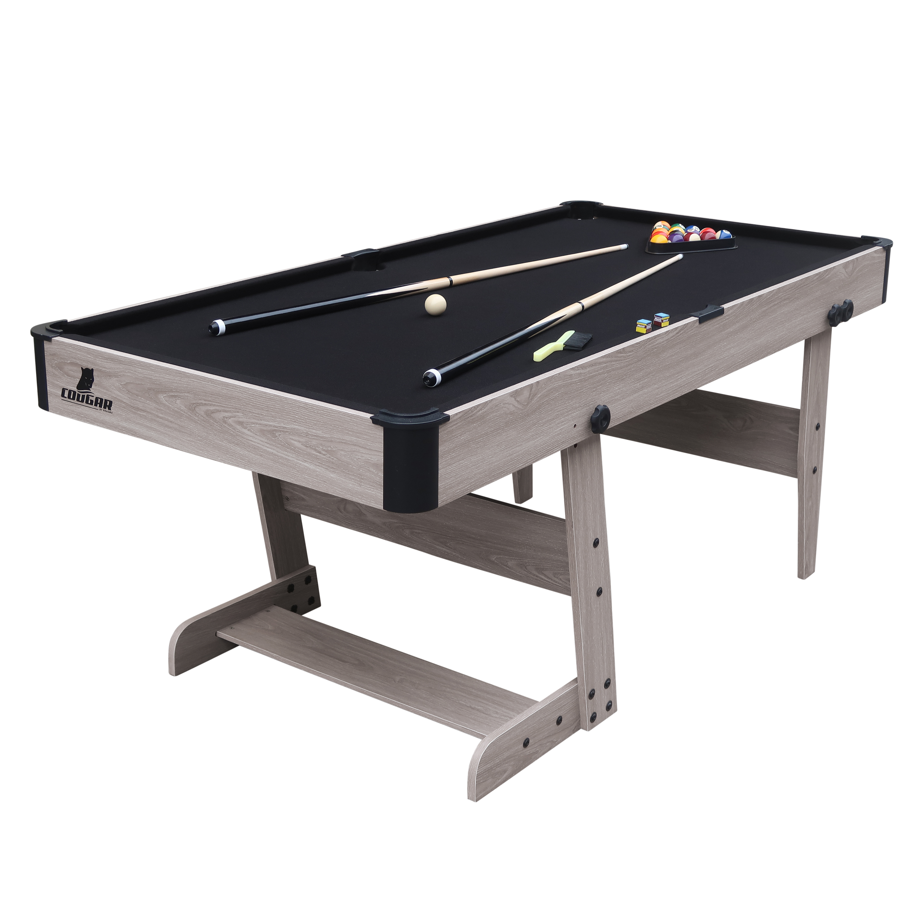 Hustle XL foldable Pool Table Oak/Black