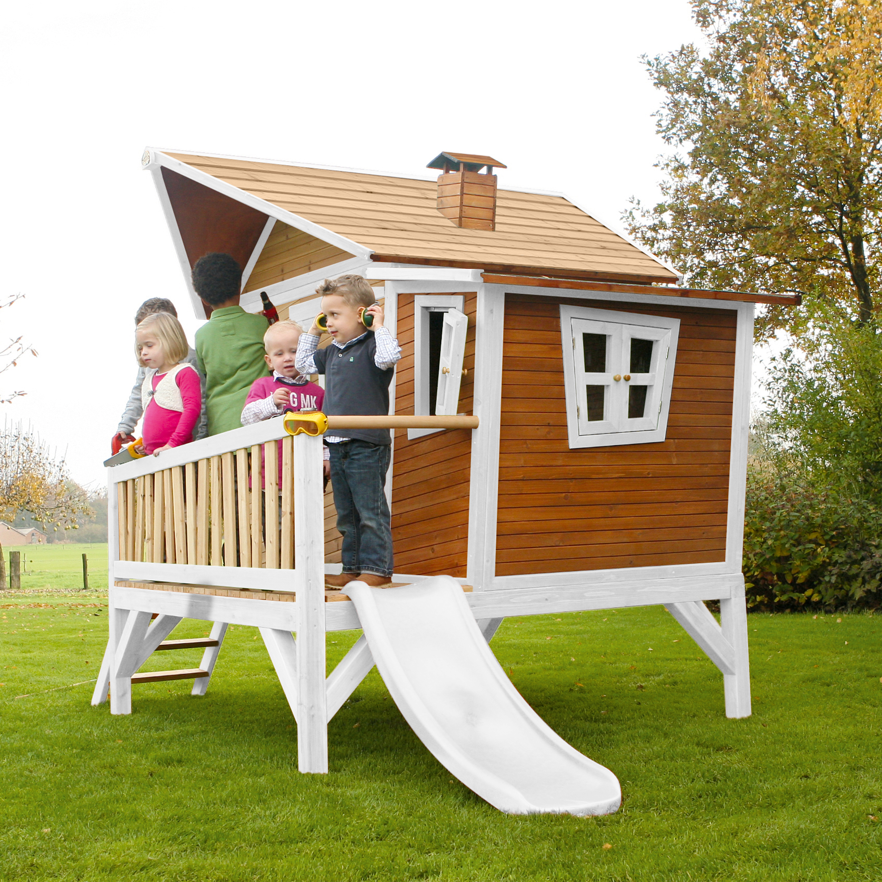 Emma Playhouse Brown/White - White Slide