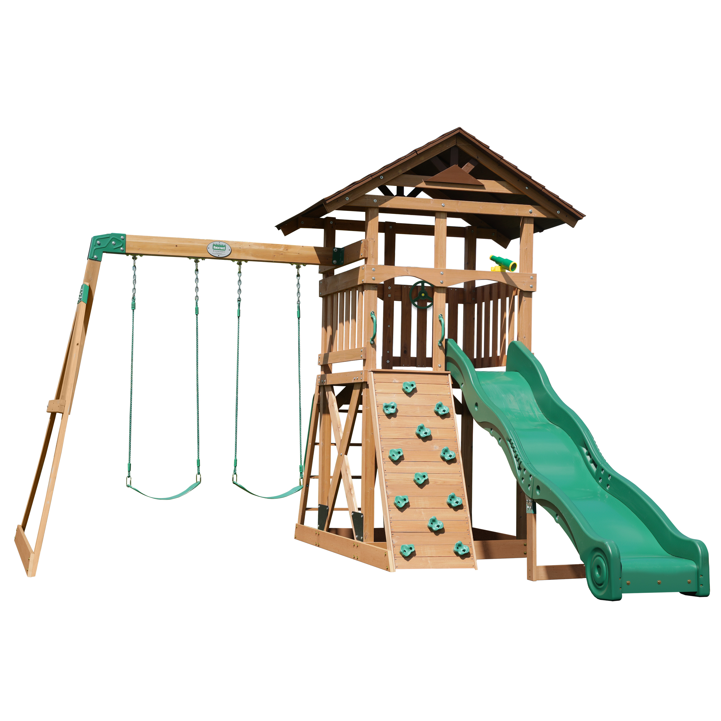 Lightning Ridge Play Set with Double Swing and Slide