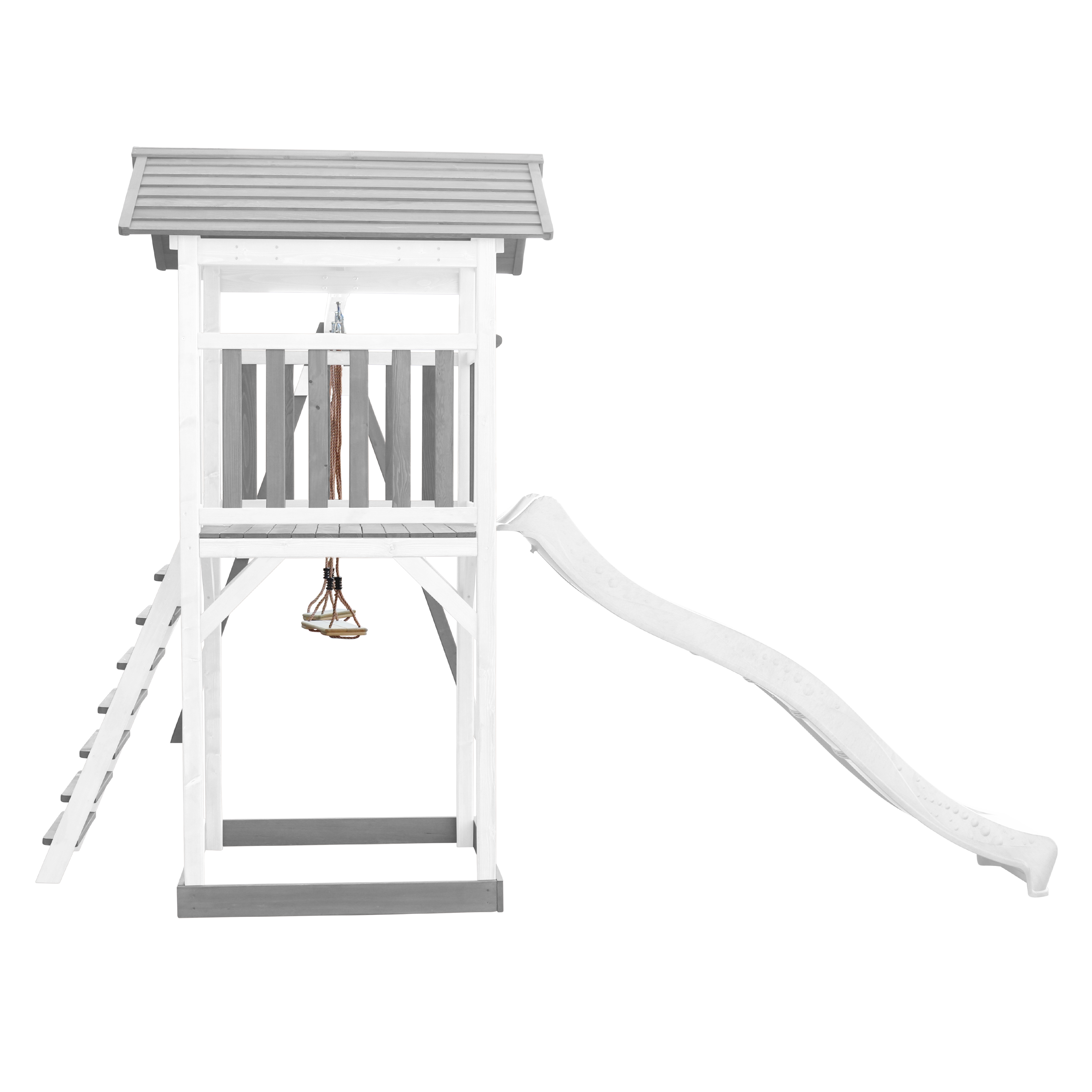Beach Tower with Double Swing Grey/white - White Slide