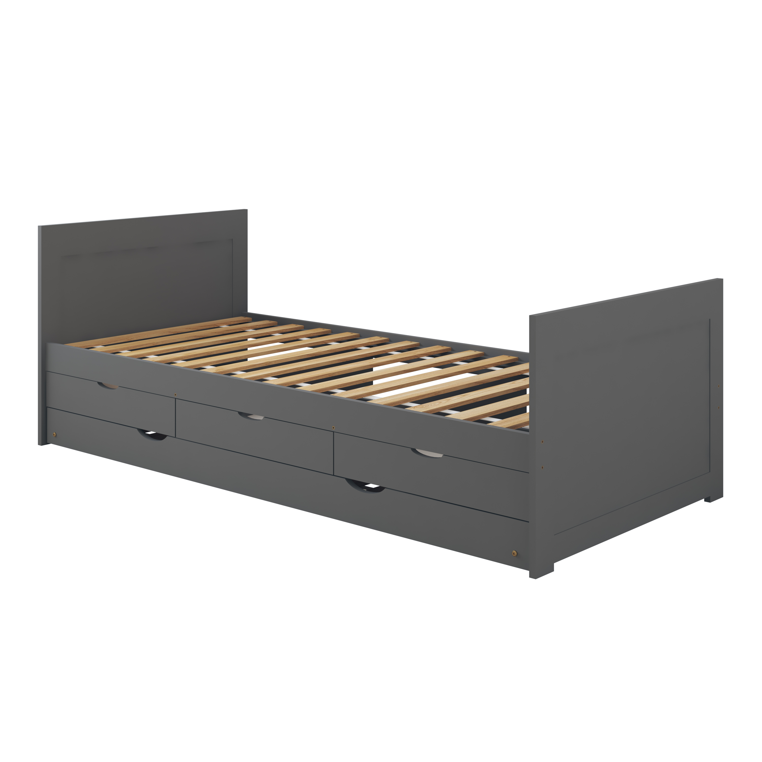 Eli Kids Bed with Trundle Grey– Without Mattress