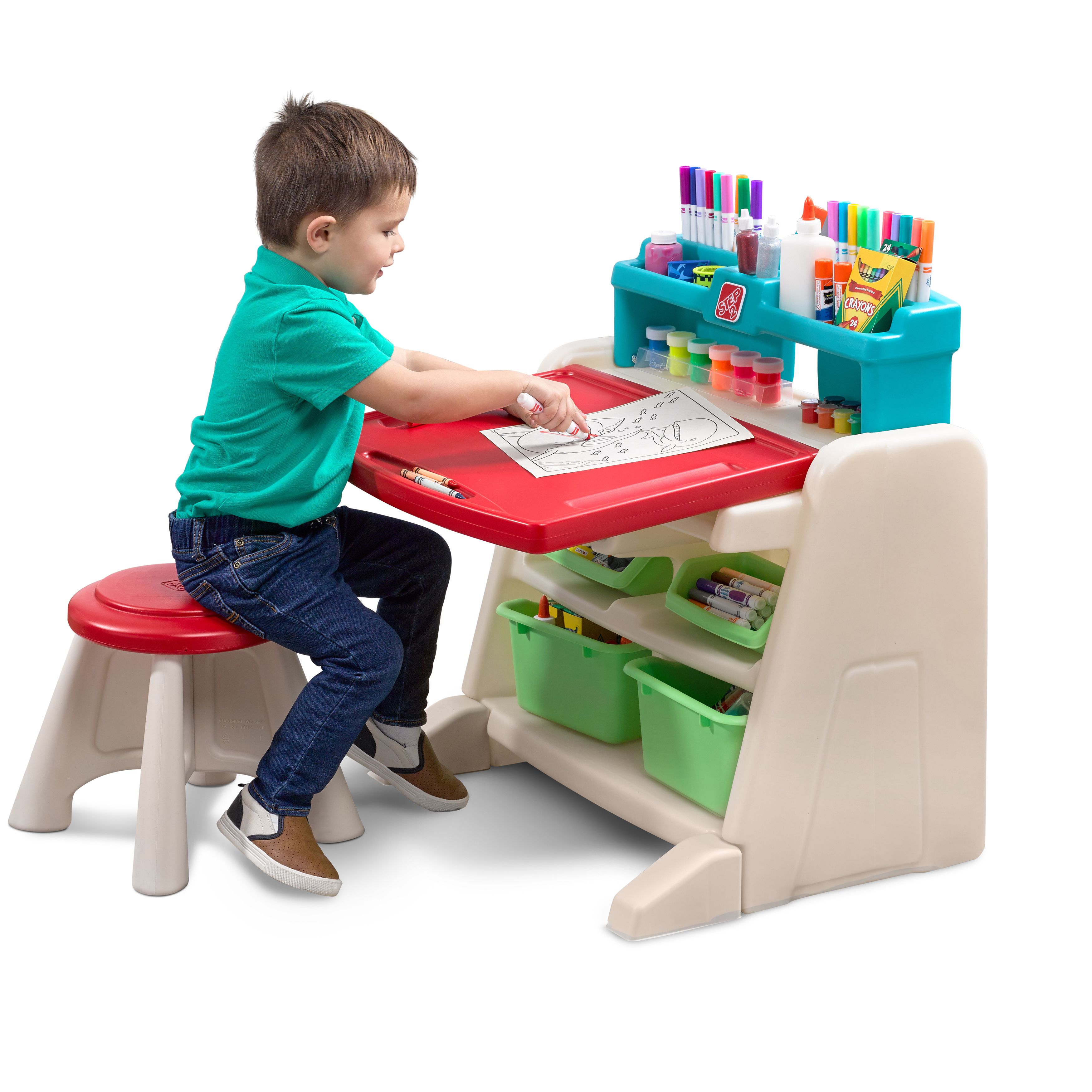 Flip & Doodle Easel Desk With Stool Flip & Doodle Easel Desk With Stool