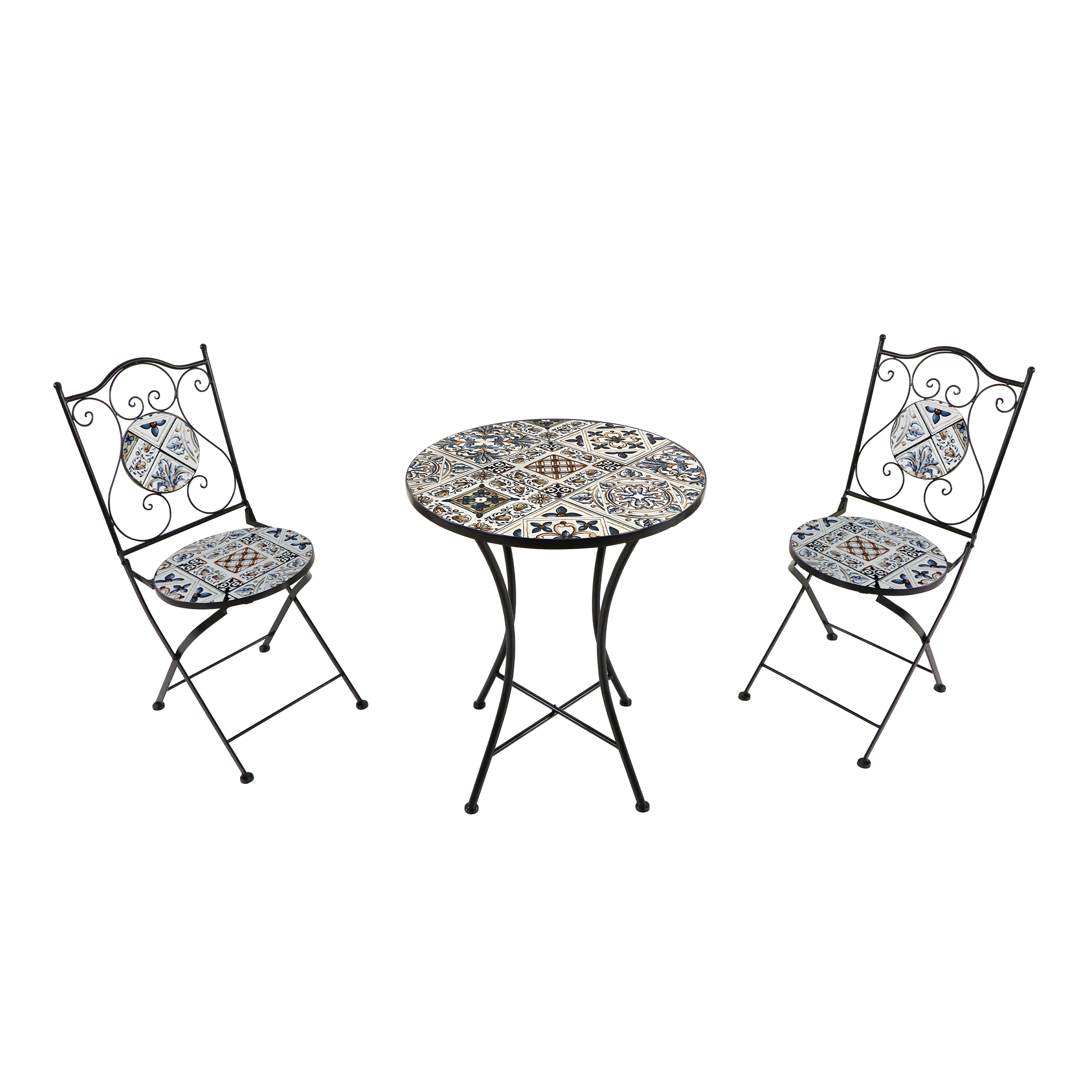 Amélie Mosaik Bistro Set Zartblau