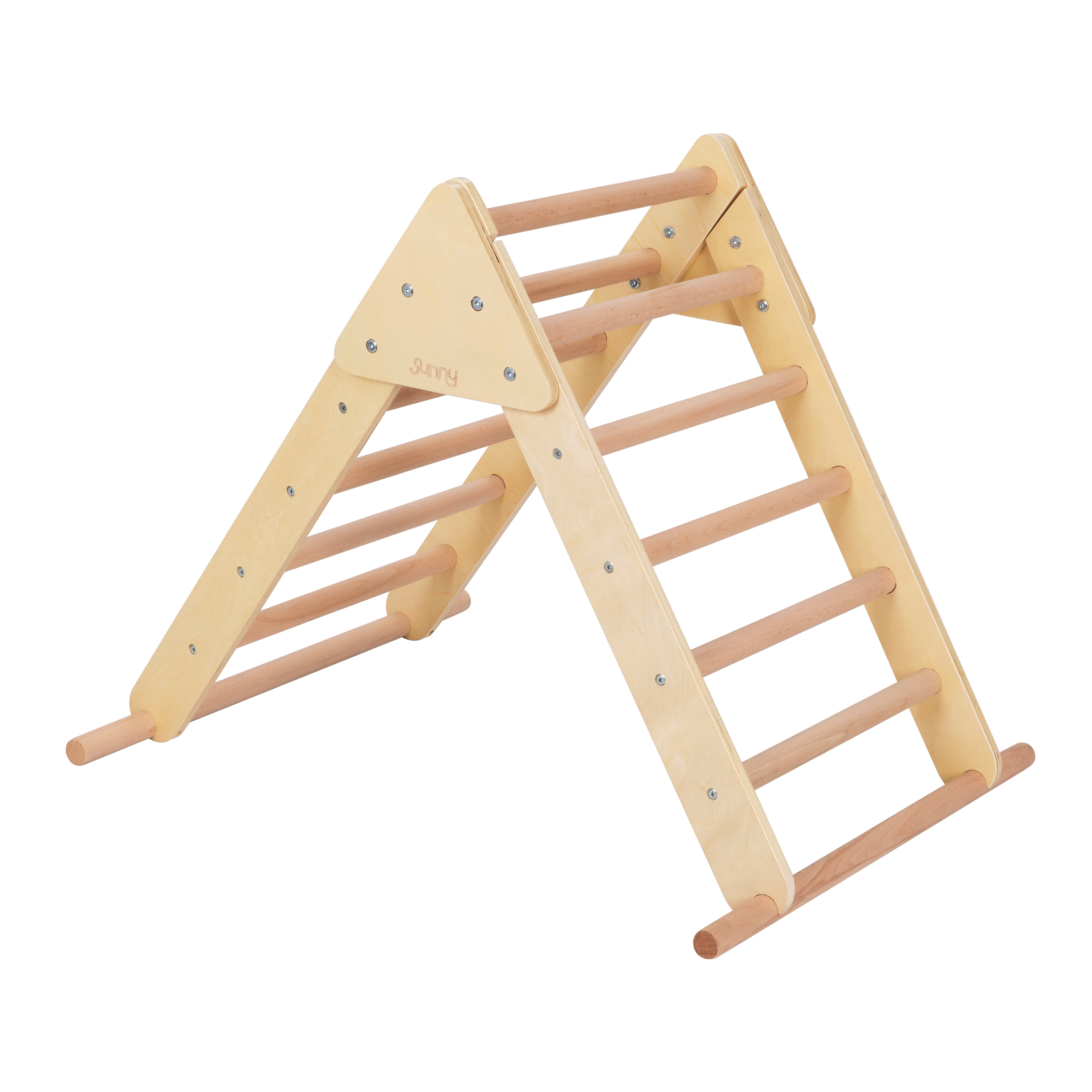 3-in-1 Houten Klimdriehoek met Klimwand en Roc