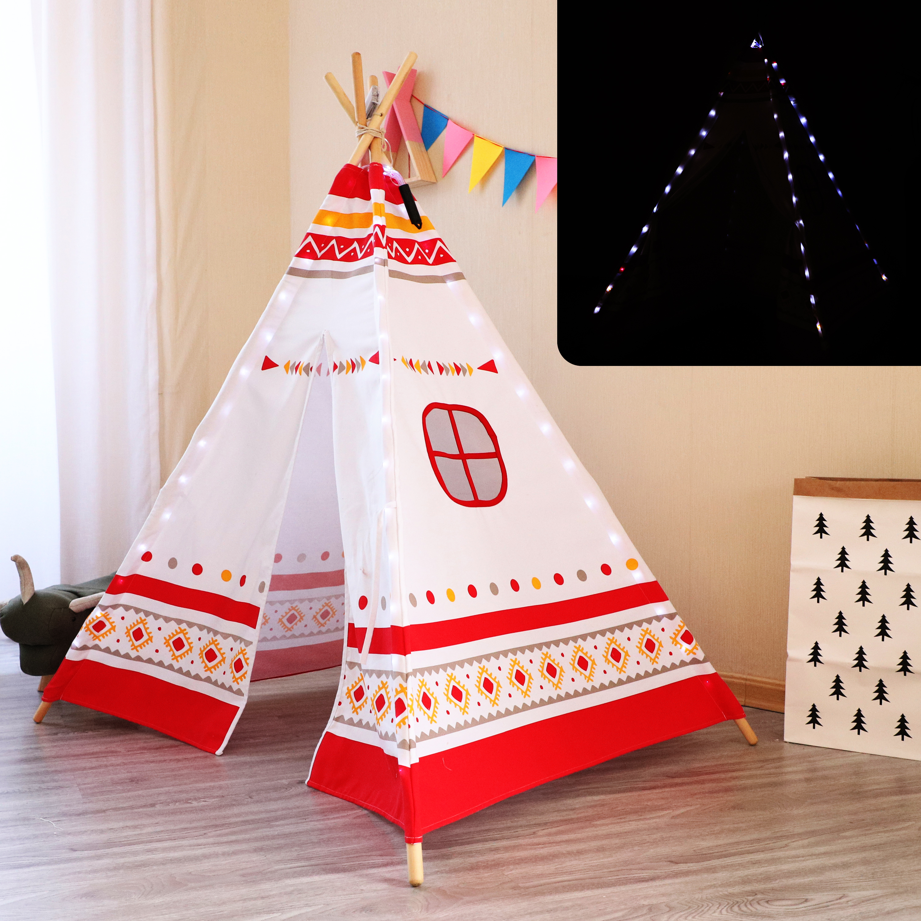 LED Teepee Tent Red / white LED Teepee Tent Red / white
