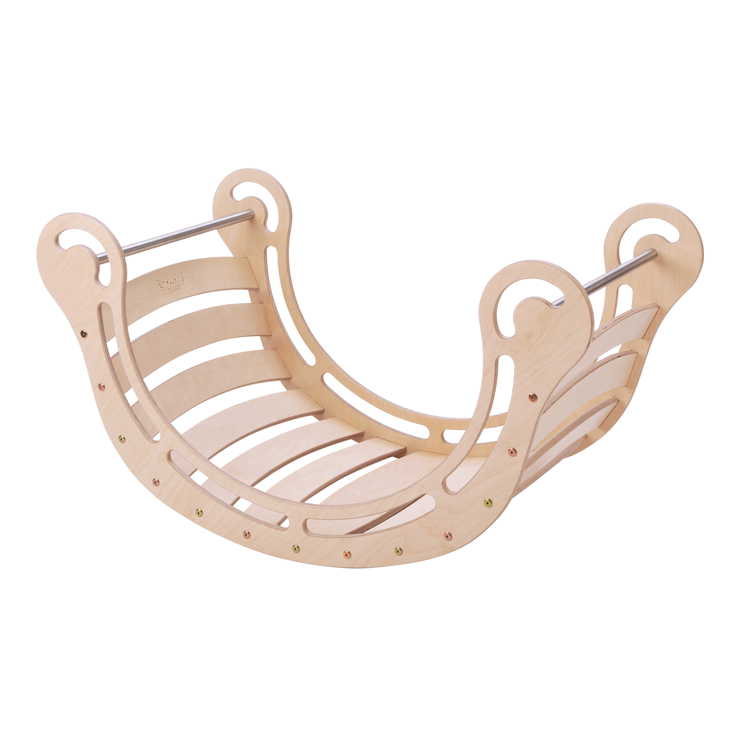 Bascule XXL en bois avec mur d'escalade Naturel Bascule XXL en bois avec mur d'escalade Naturel