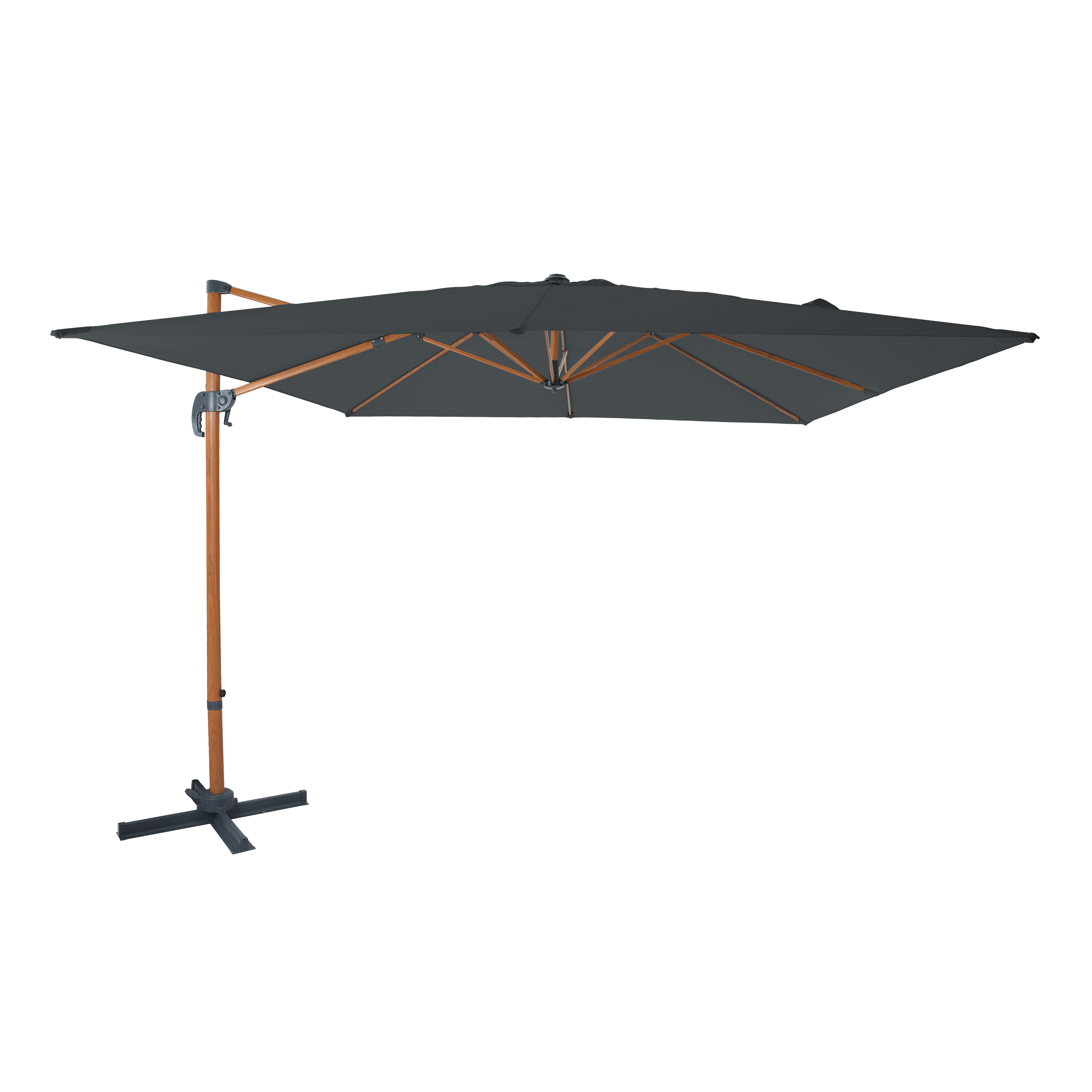 Nima Parasol déporté 300x300 aspect bois/gris