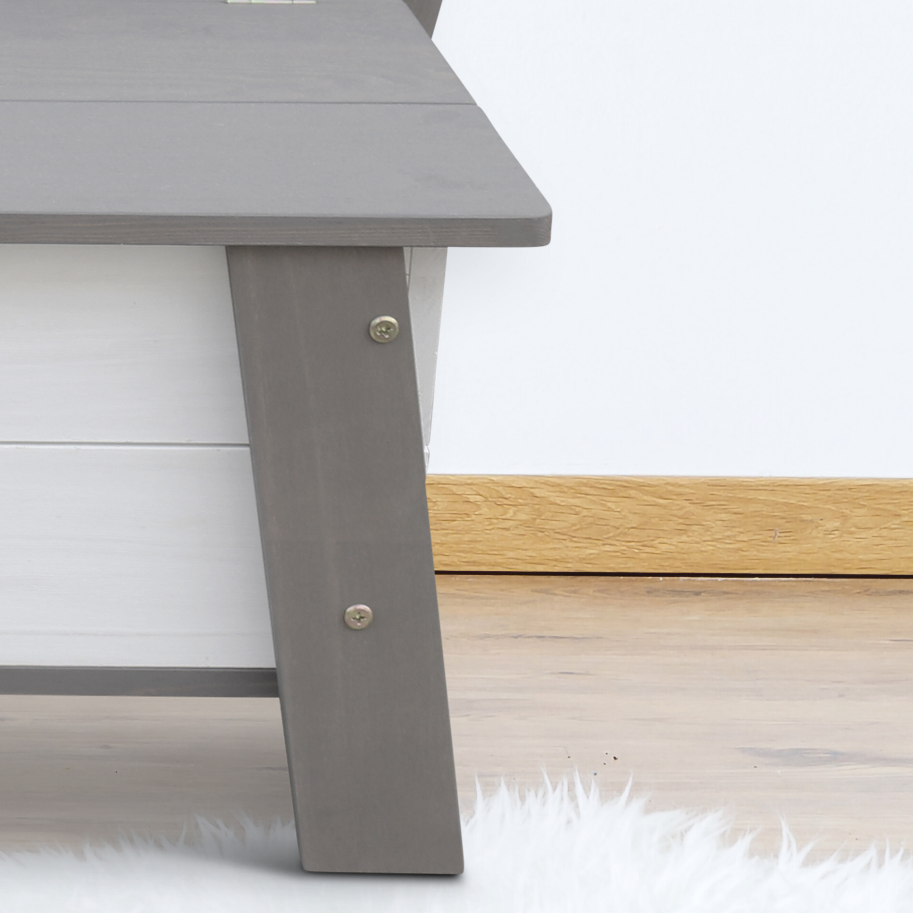 Corky Storage Bench Grey/White Corky Storage Bench Grey/White