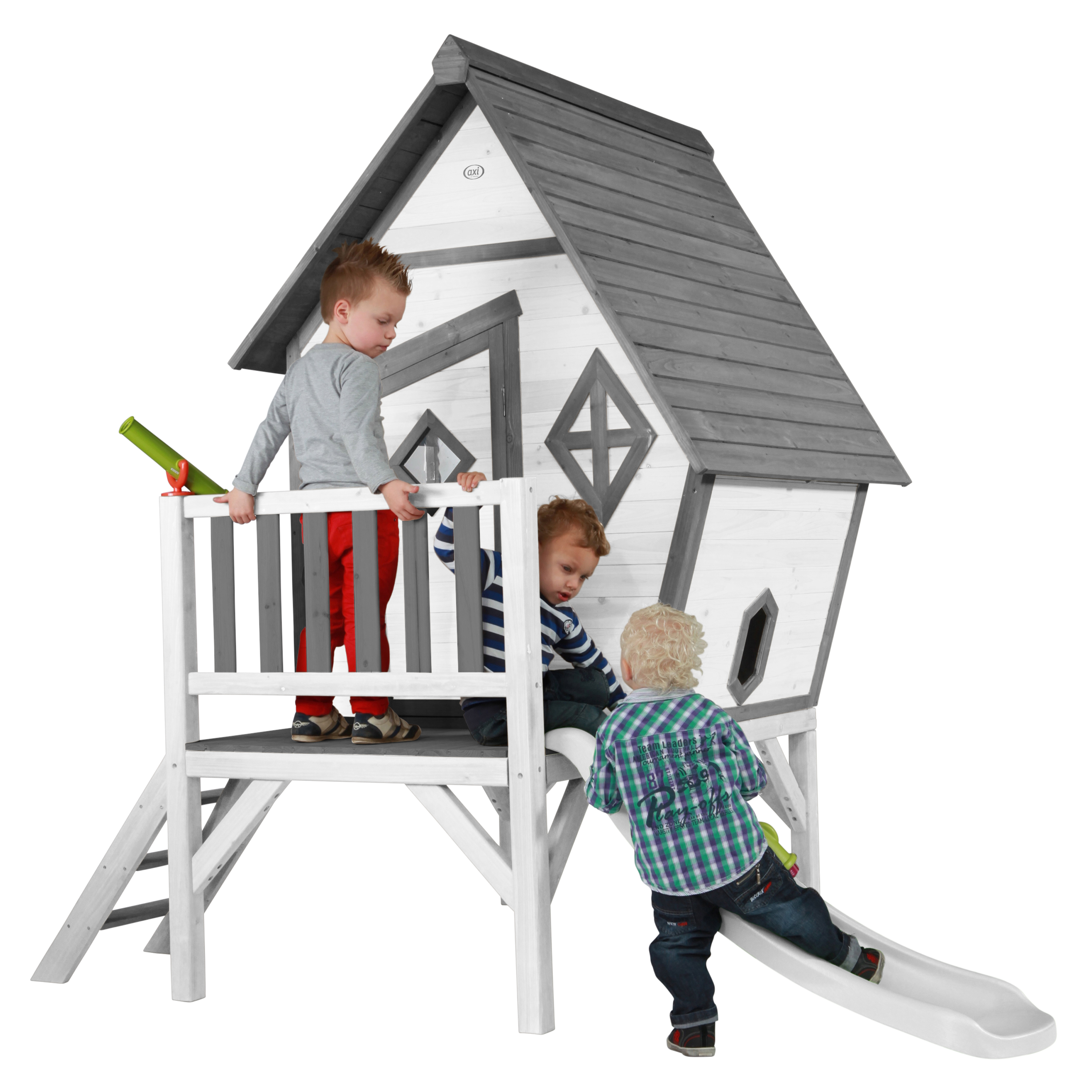 Cabin XL Playhouse Grey/White - White Slide