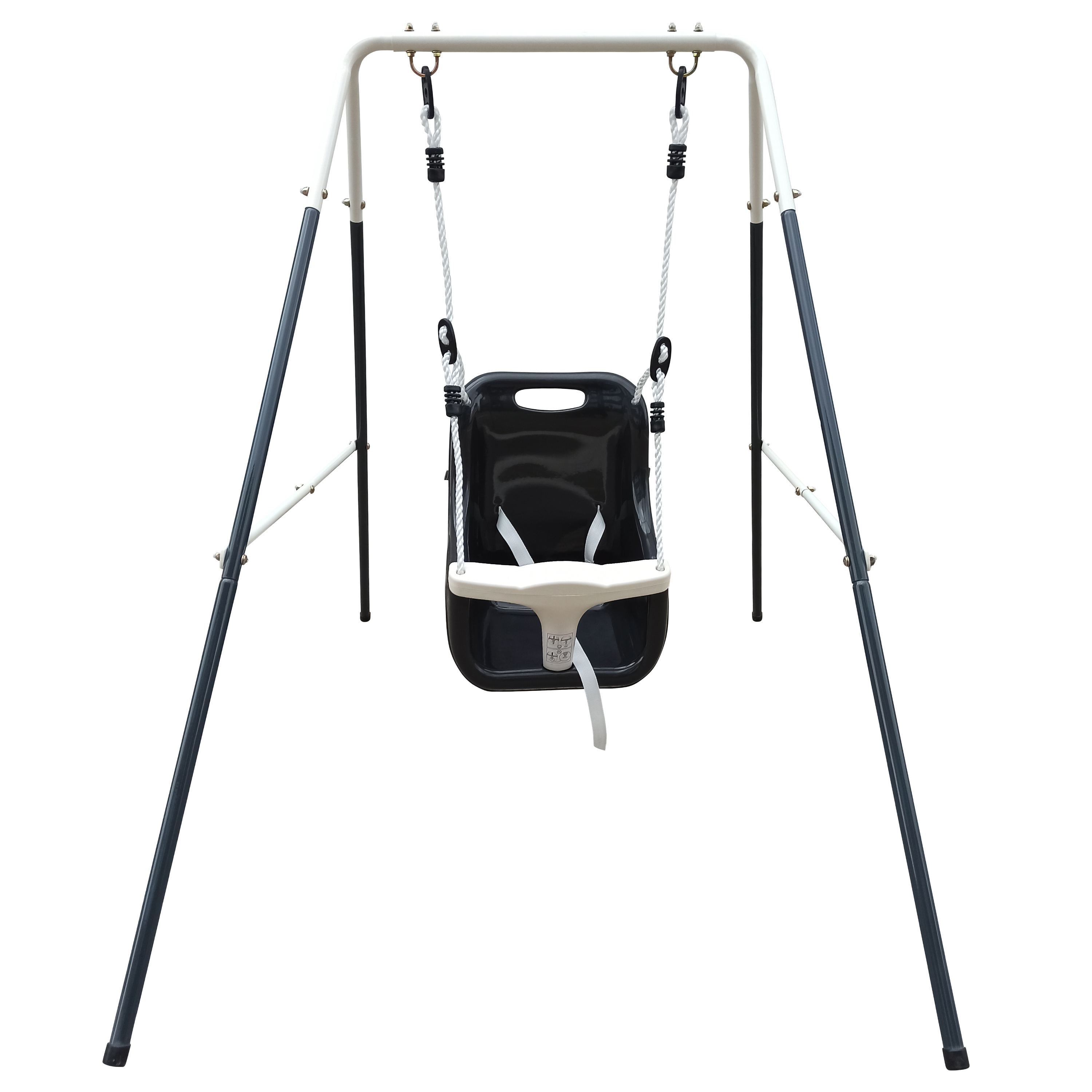 Metal Baby Swing with seat Anthracite/cream