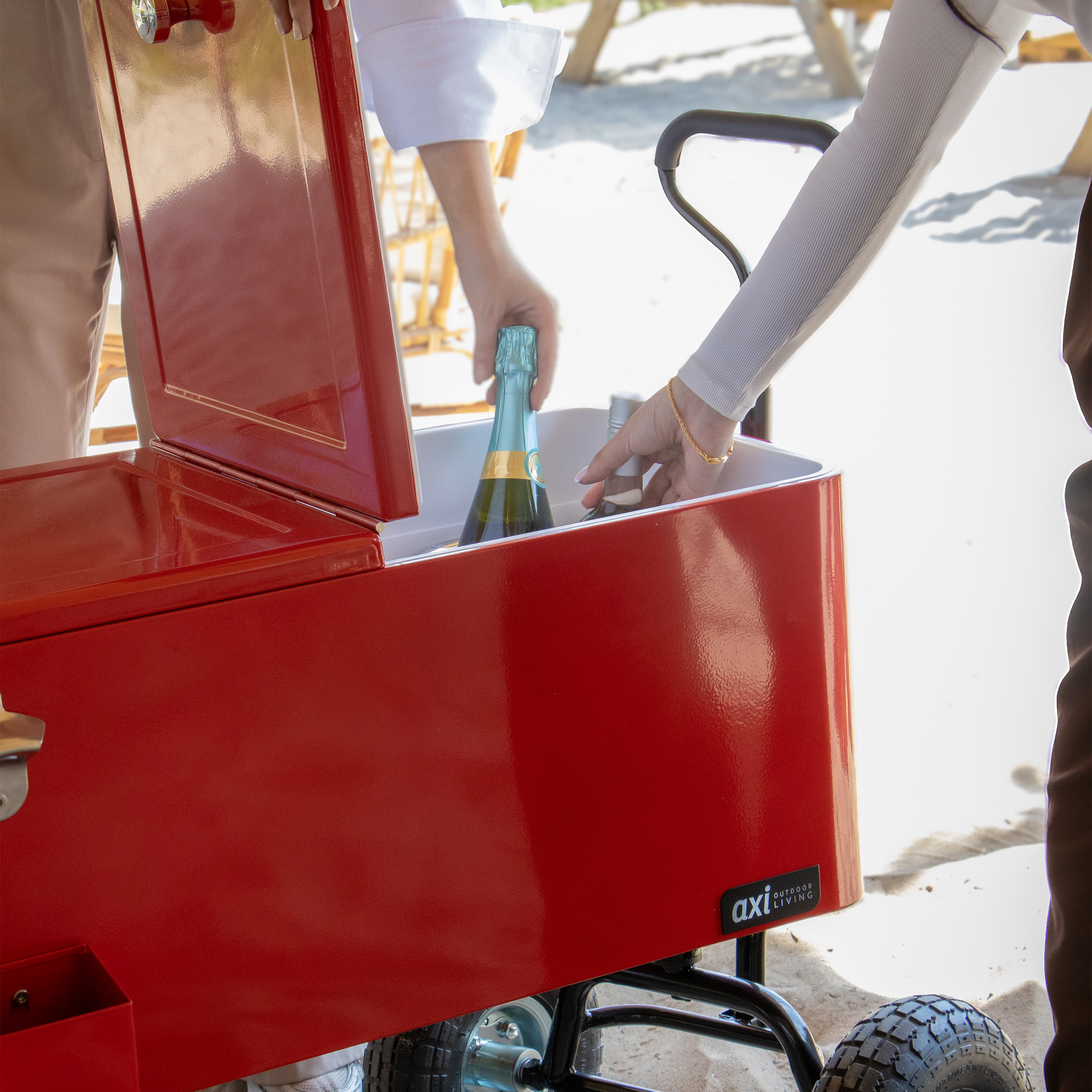 Bolderwagen Cooler Rood