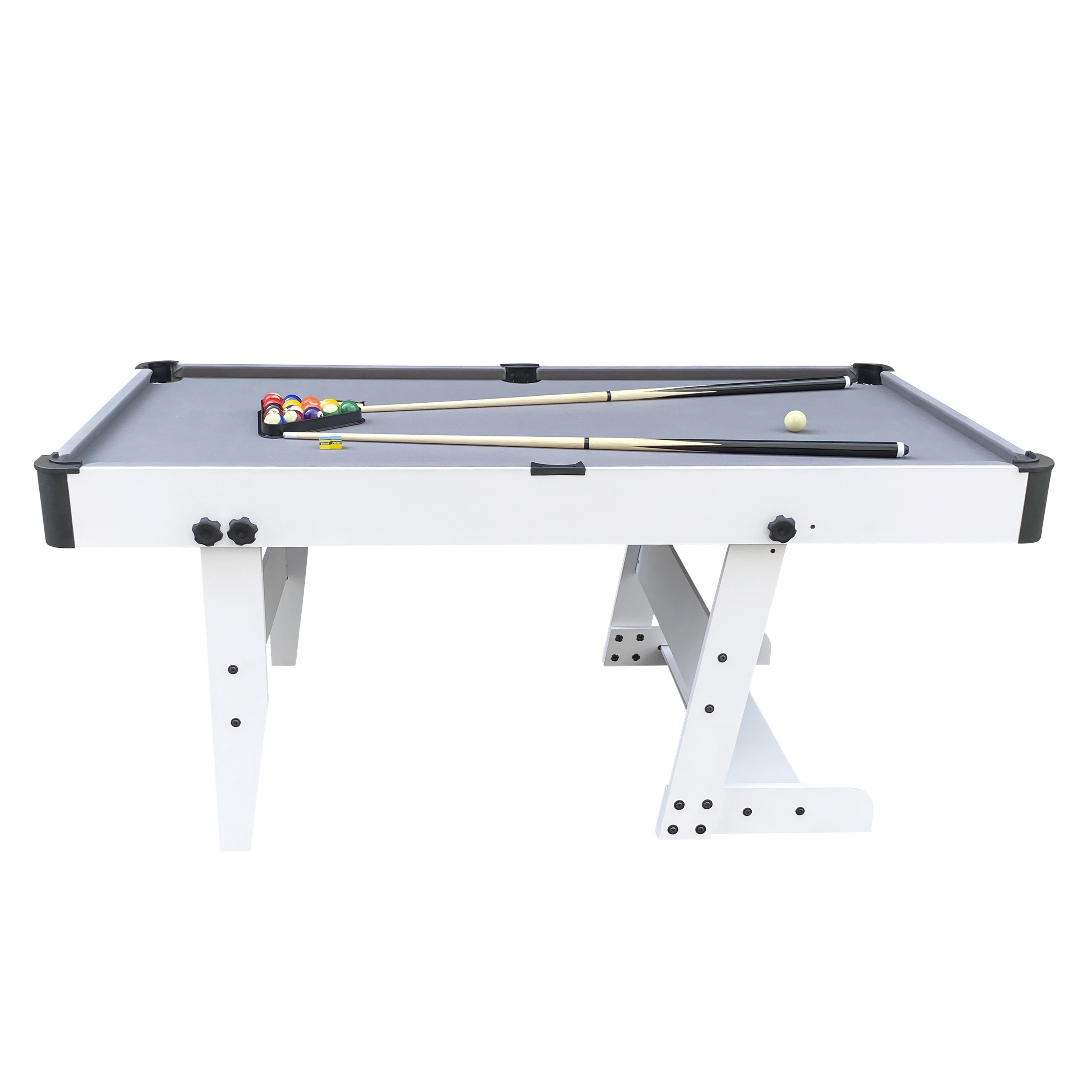 Hustle L folding Pool Table White