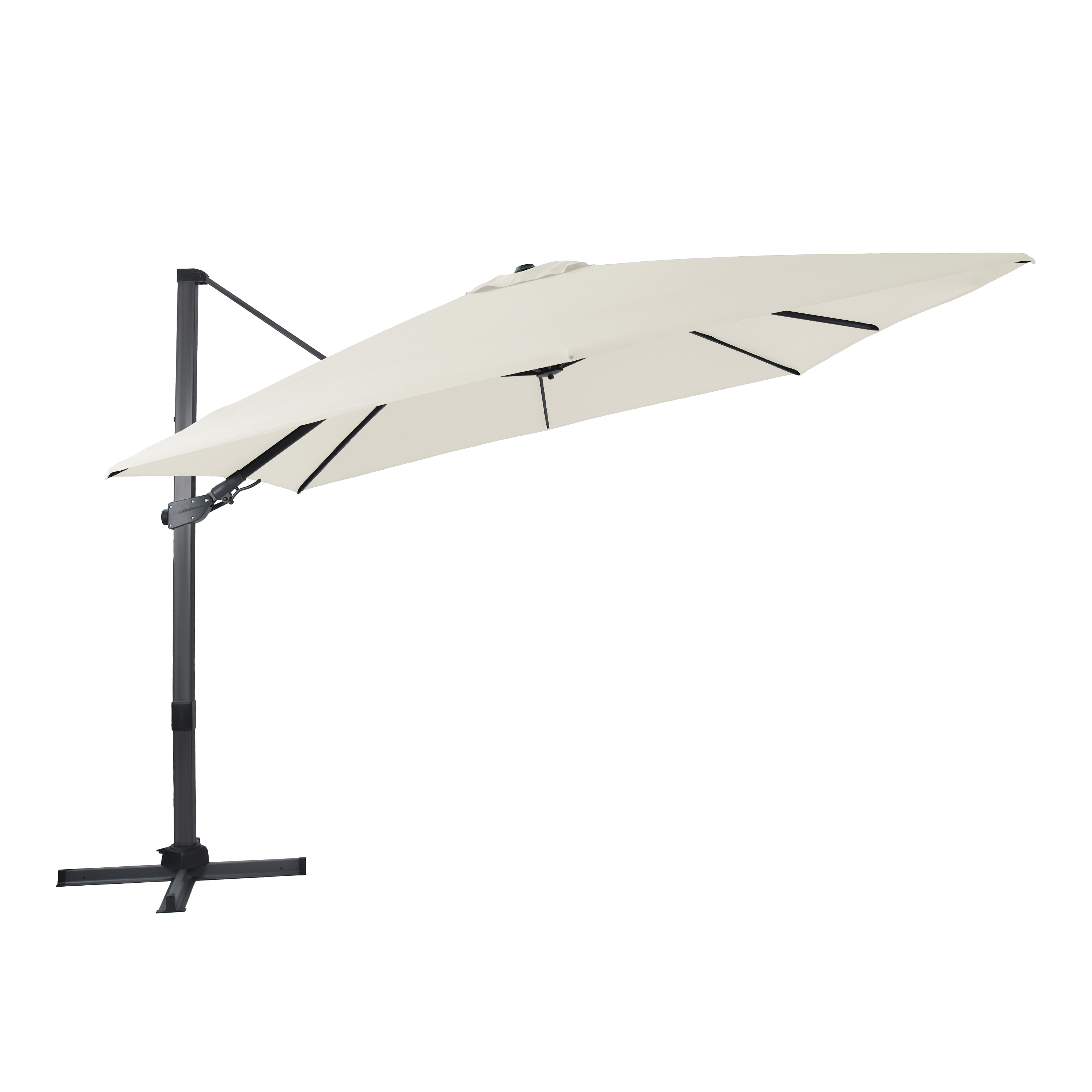 Apollo Premium Zweefparasol 300x300 Antraciet/beige