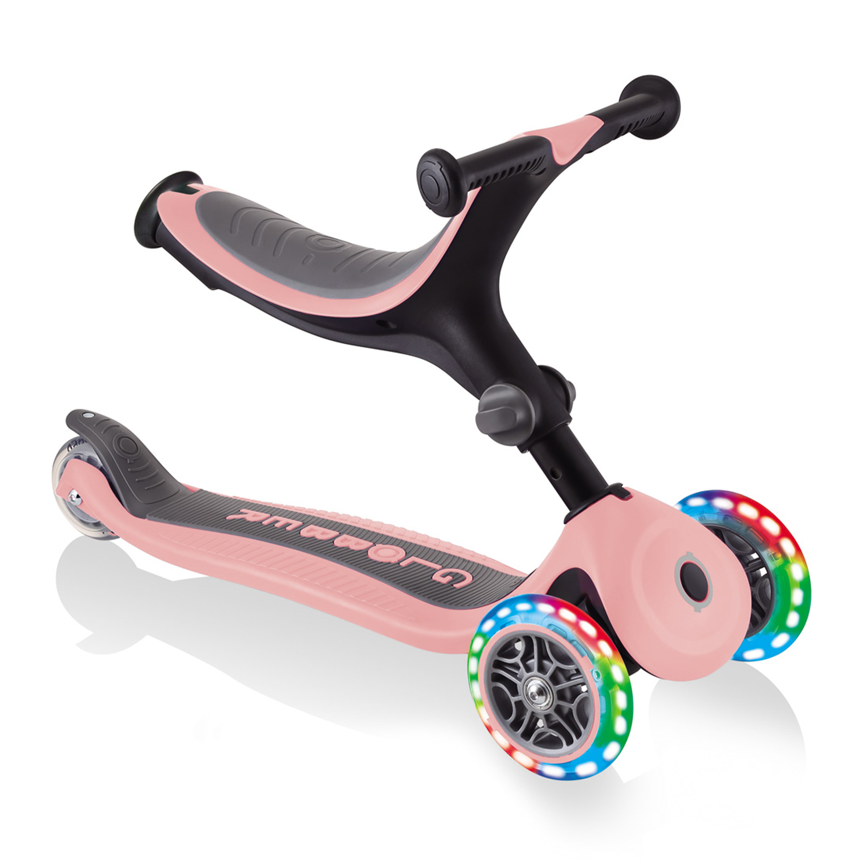 Go Up Foldable Plus Lights 3-in-1 Scooter Pastel Pink
