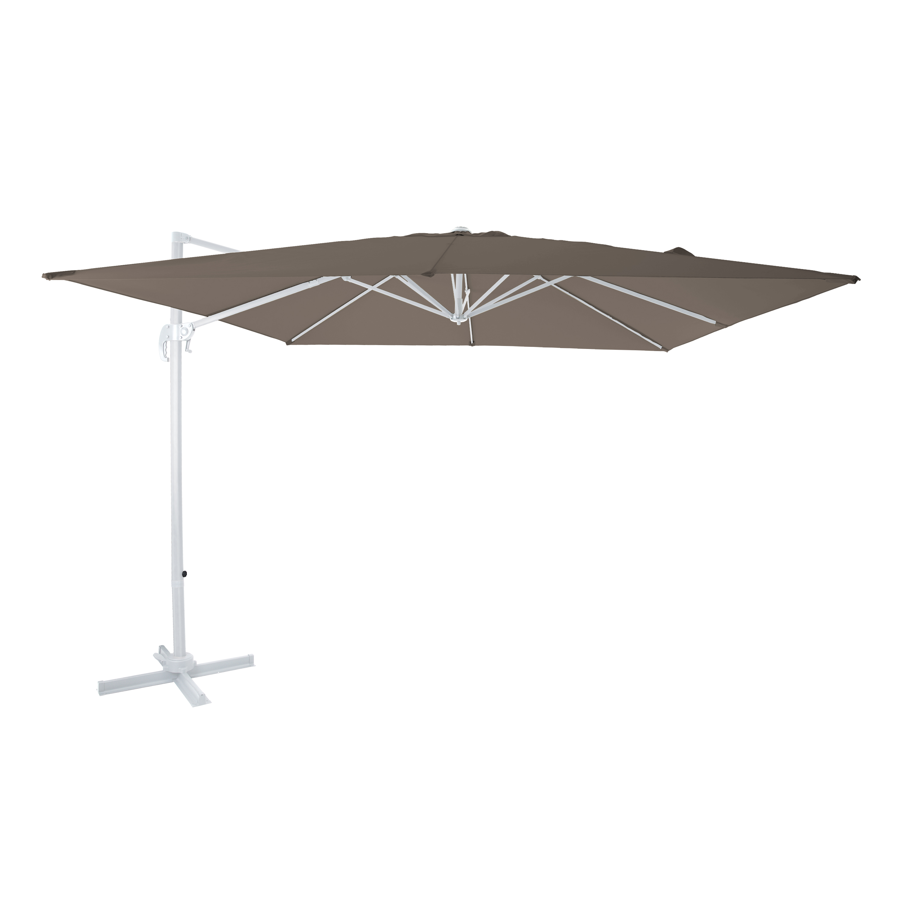 Nima Parasol déporté 300x300 blanc/taupe