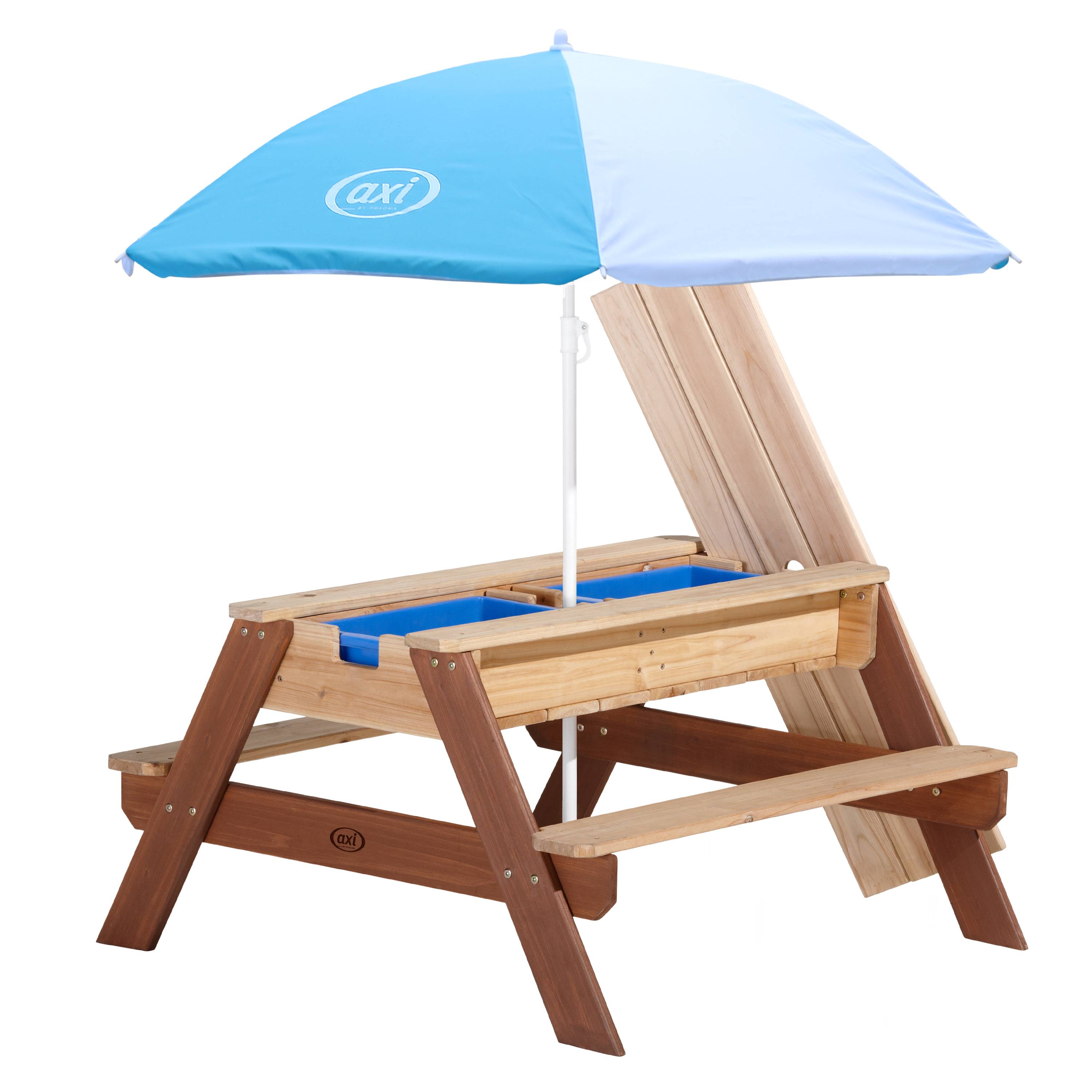 Nick Sand & Water Picnic Table Brown with Umbrella