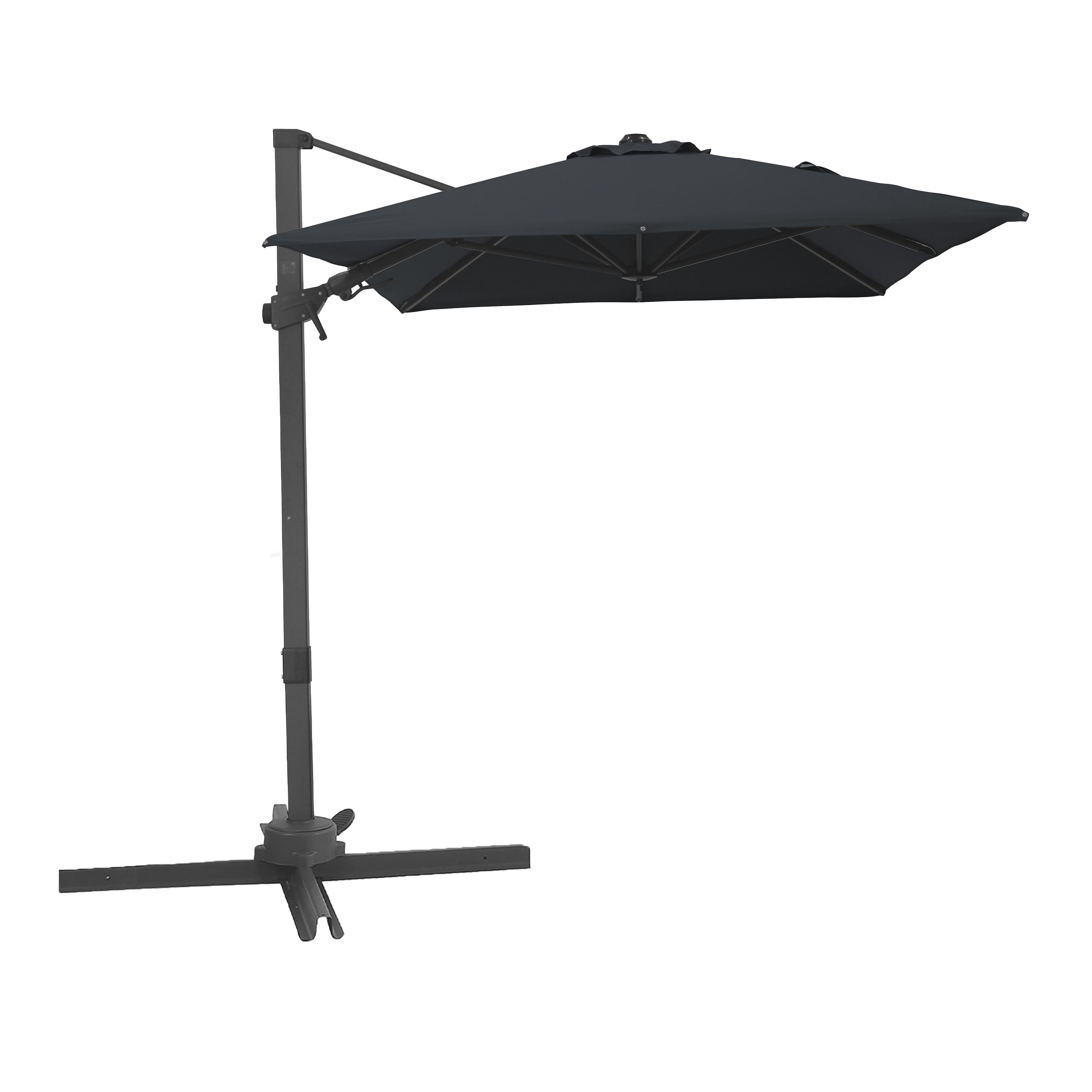 Nyra Parasol déporté 200 x 300 cm Anthracite/Gris