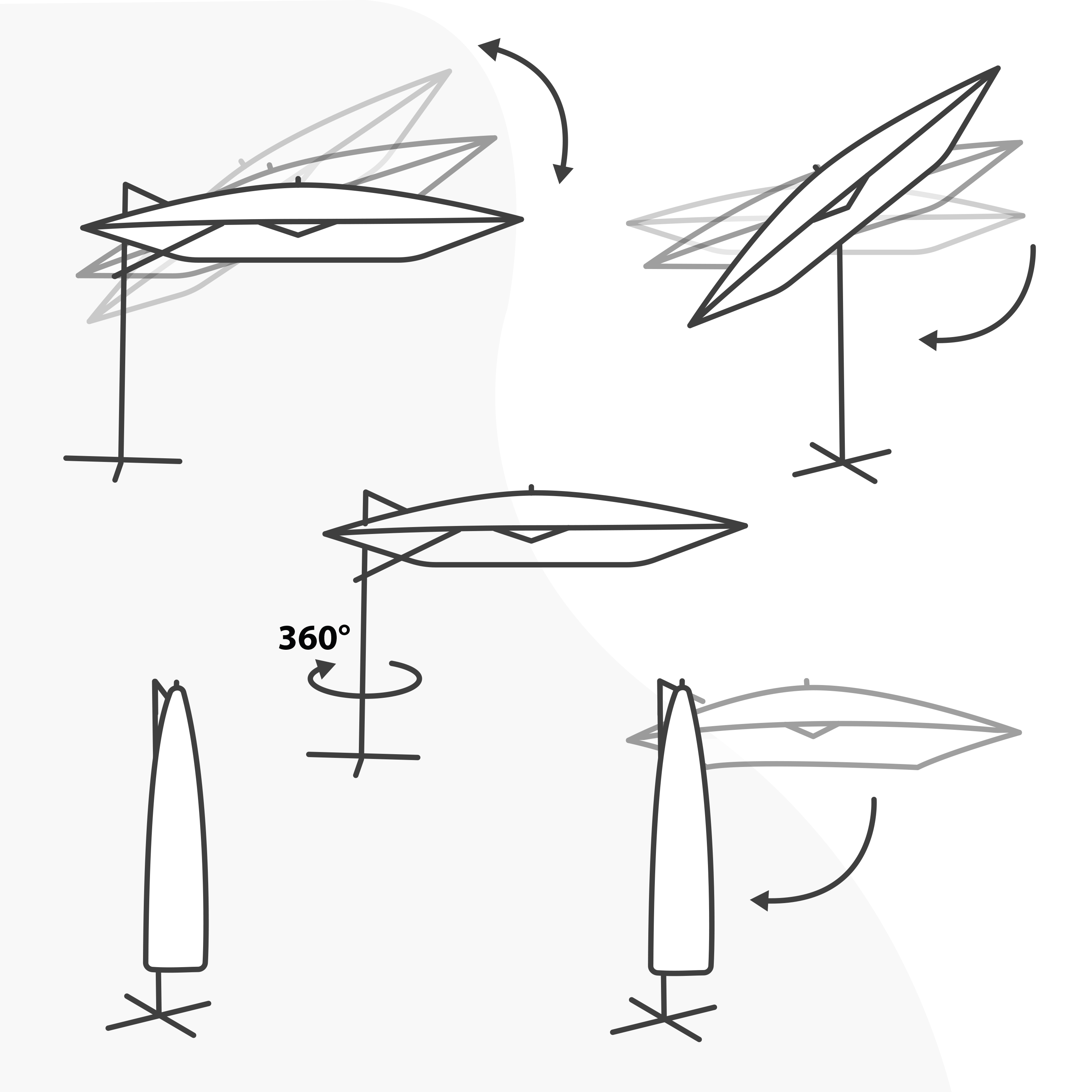 Alina Zweefparasol 300x300cm Antraciet/taupe
