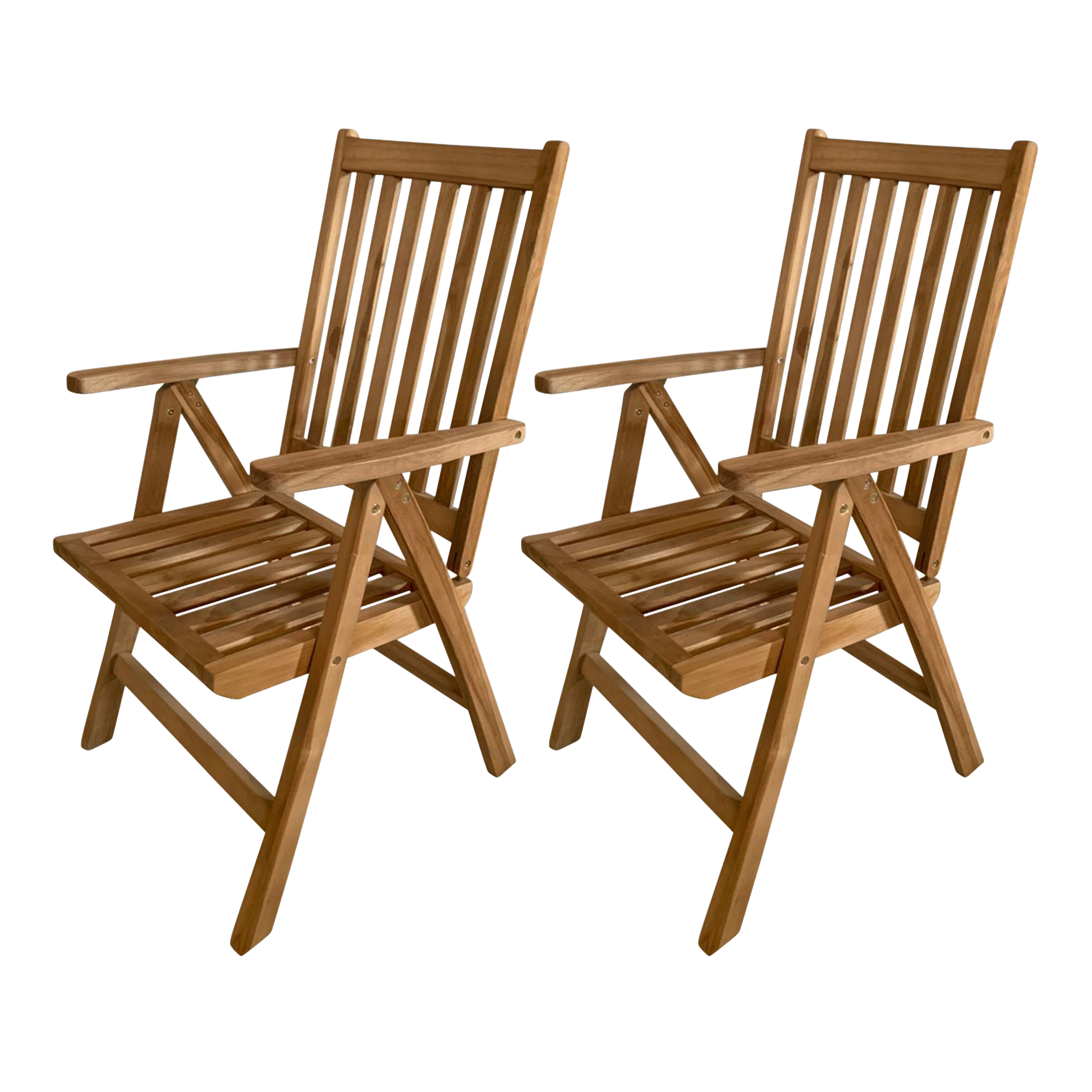 Nuria Chaises de jardin réglables en Teck – Set 2 pièces