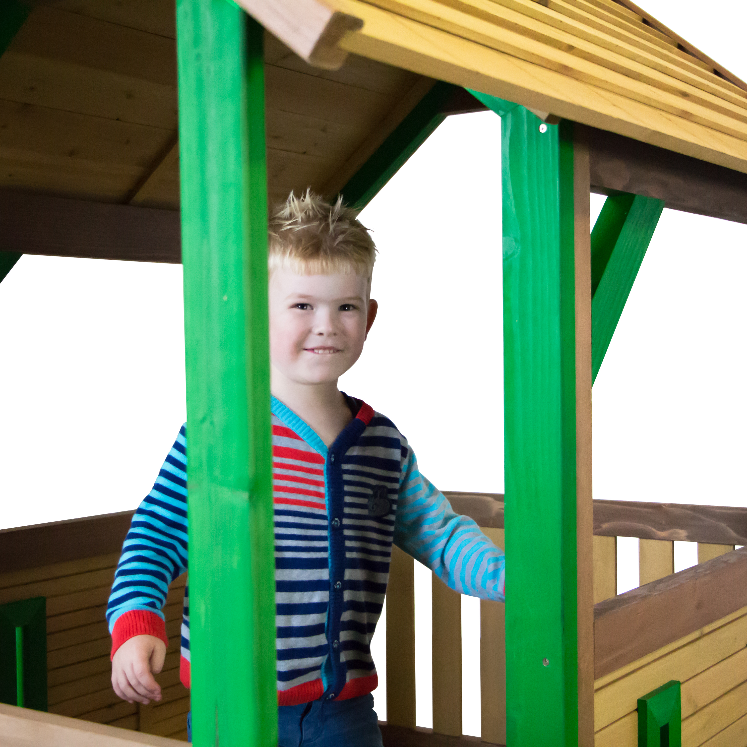 Akela Play Tower Brown/green - Red Slide