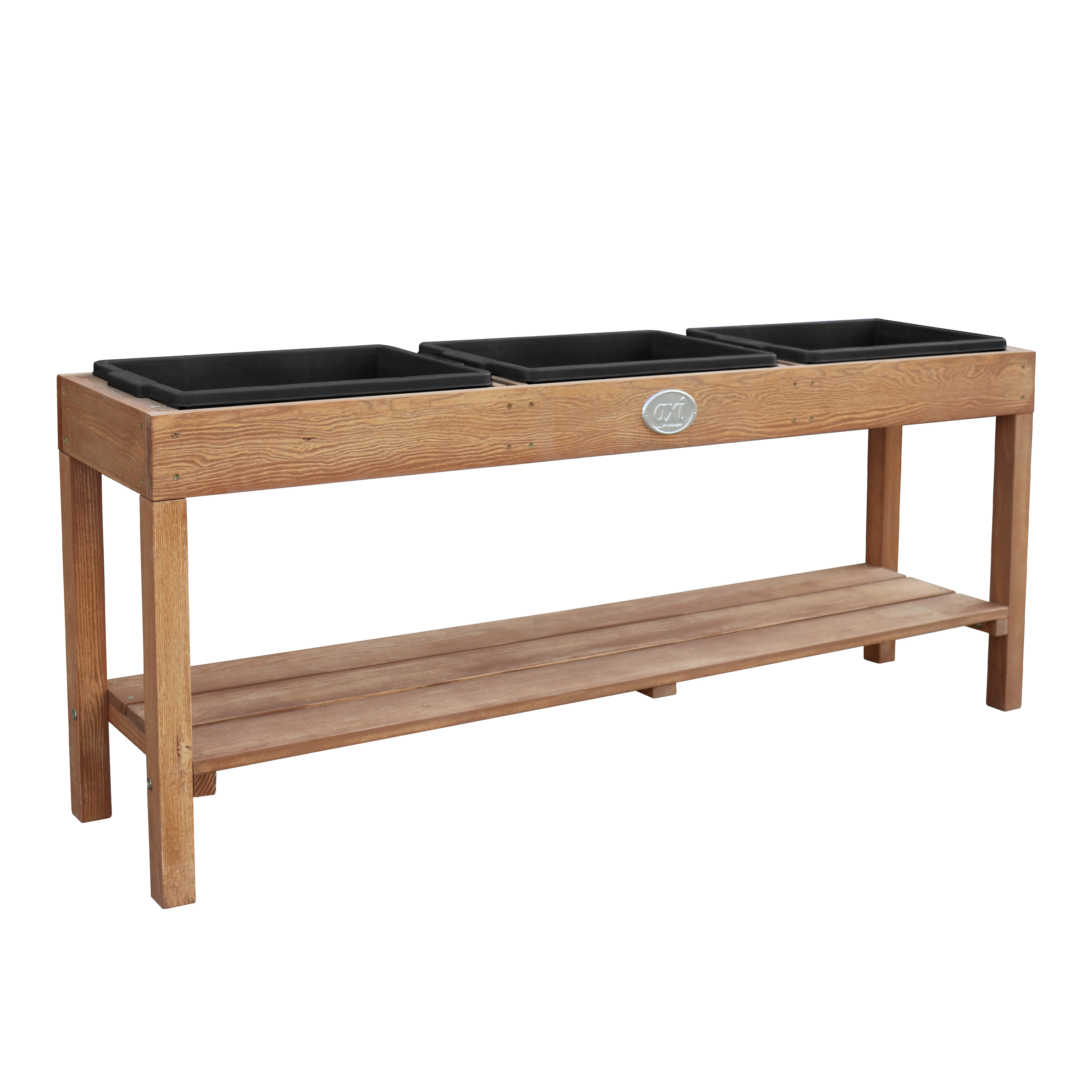 Activity Table with 3 black Bins Dark Brown