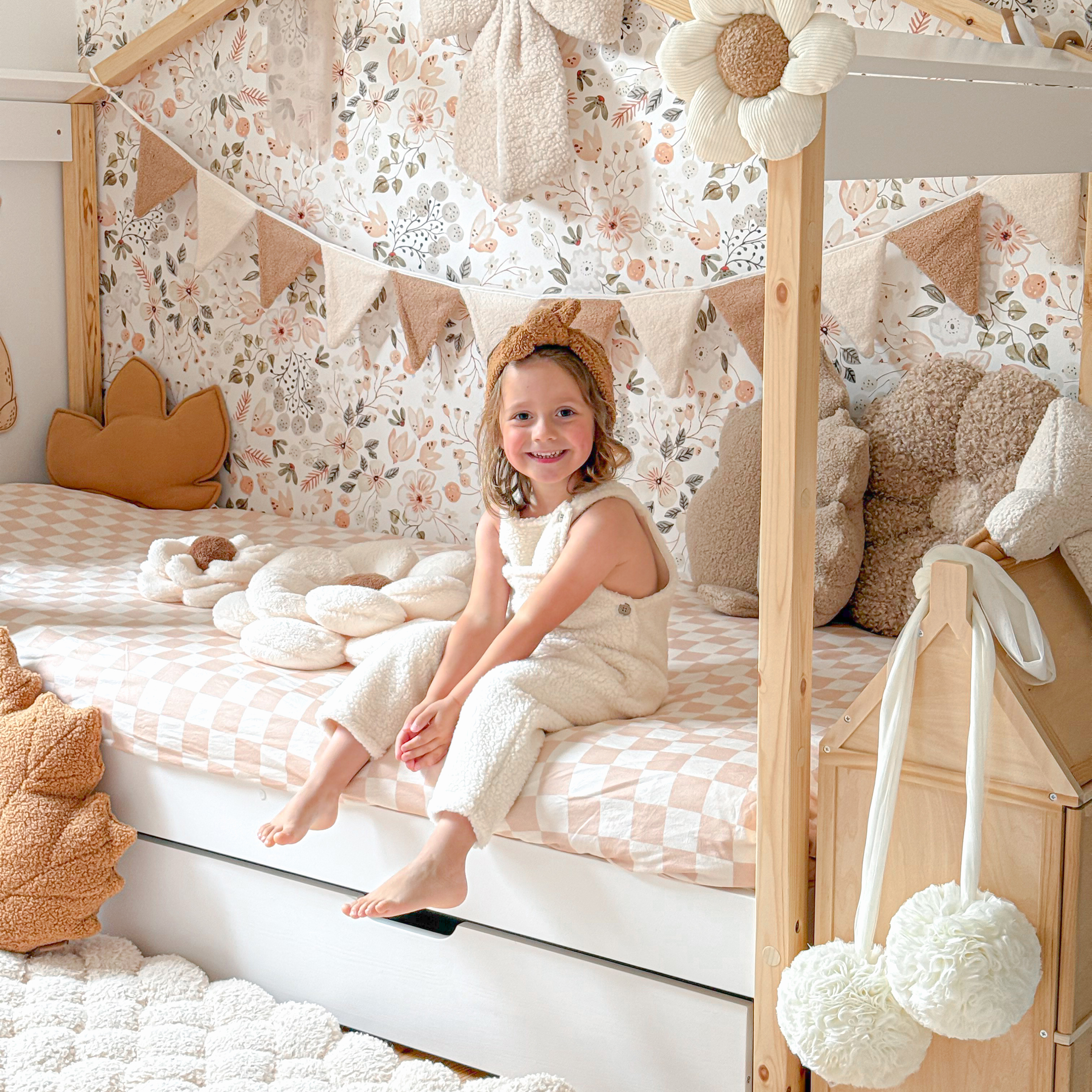 Beau House Bed with Drawer Brown/White – Without Mattress