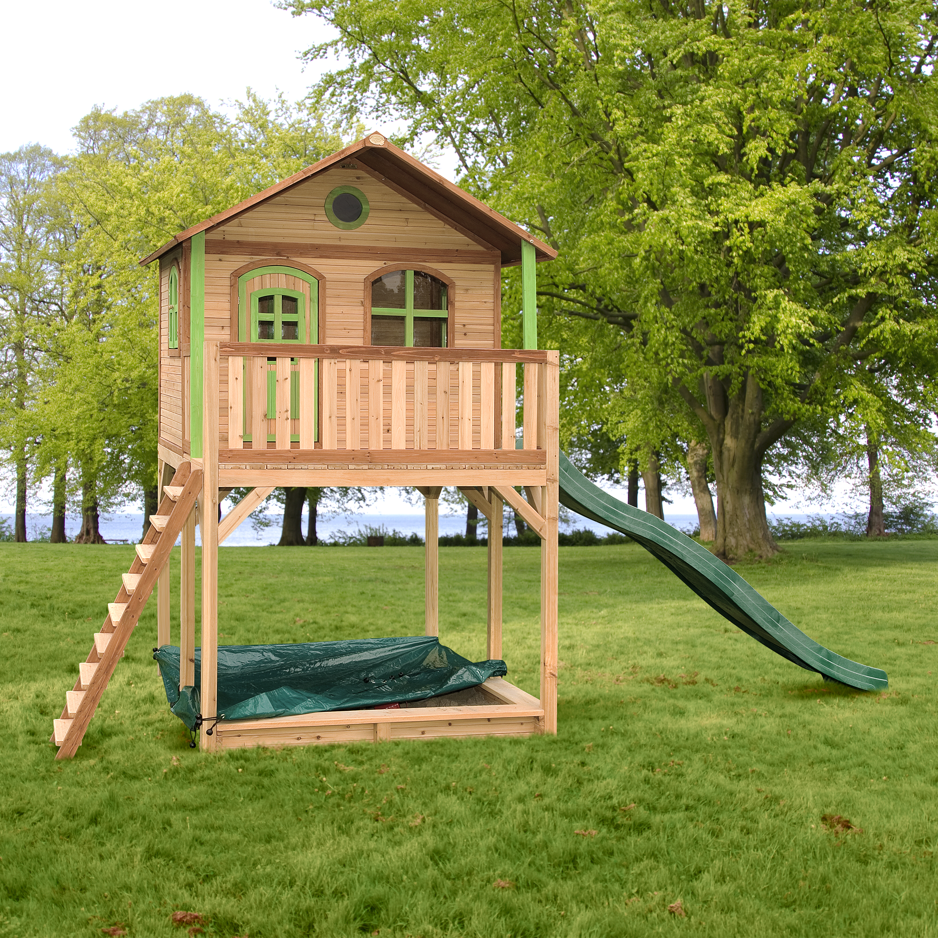 Andy Playhouse Brown/green - Green slide