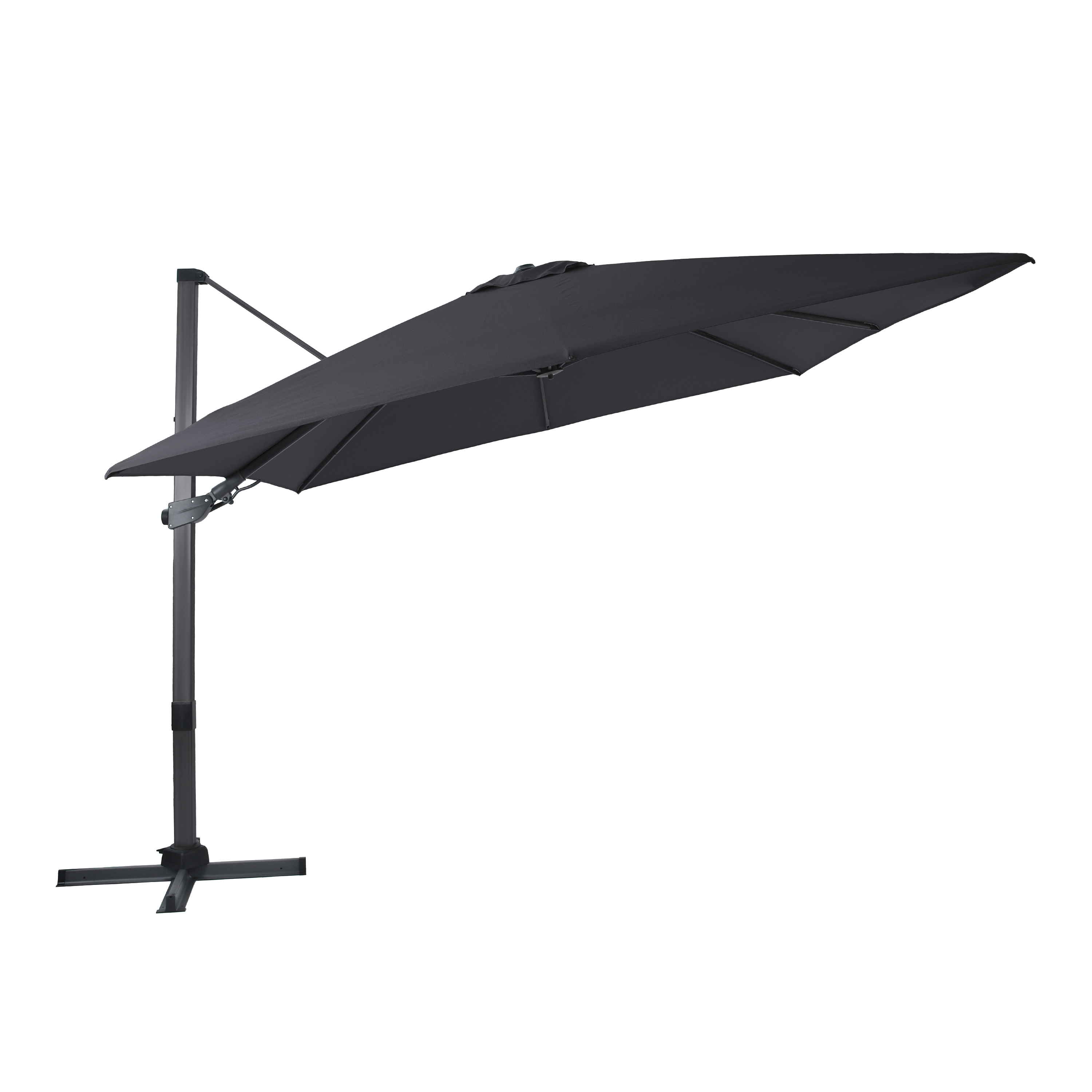 Apollo Premium Zweefparasol 300x300 Antraciet/grijs