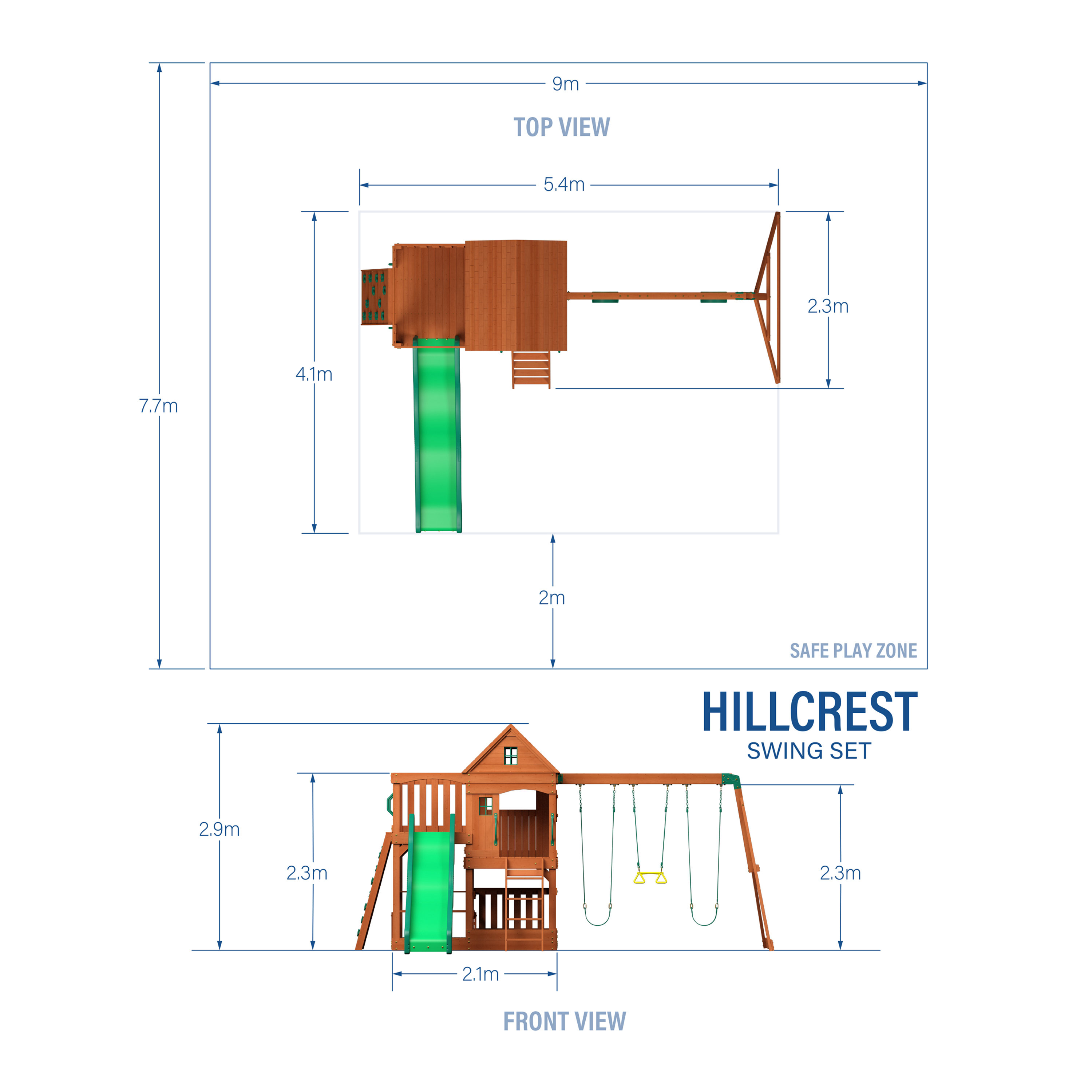 Hill Crest Speeltoren (incl. schommels)