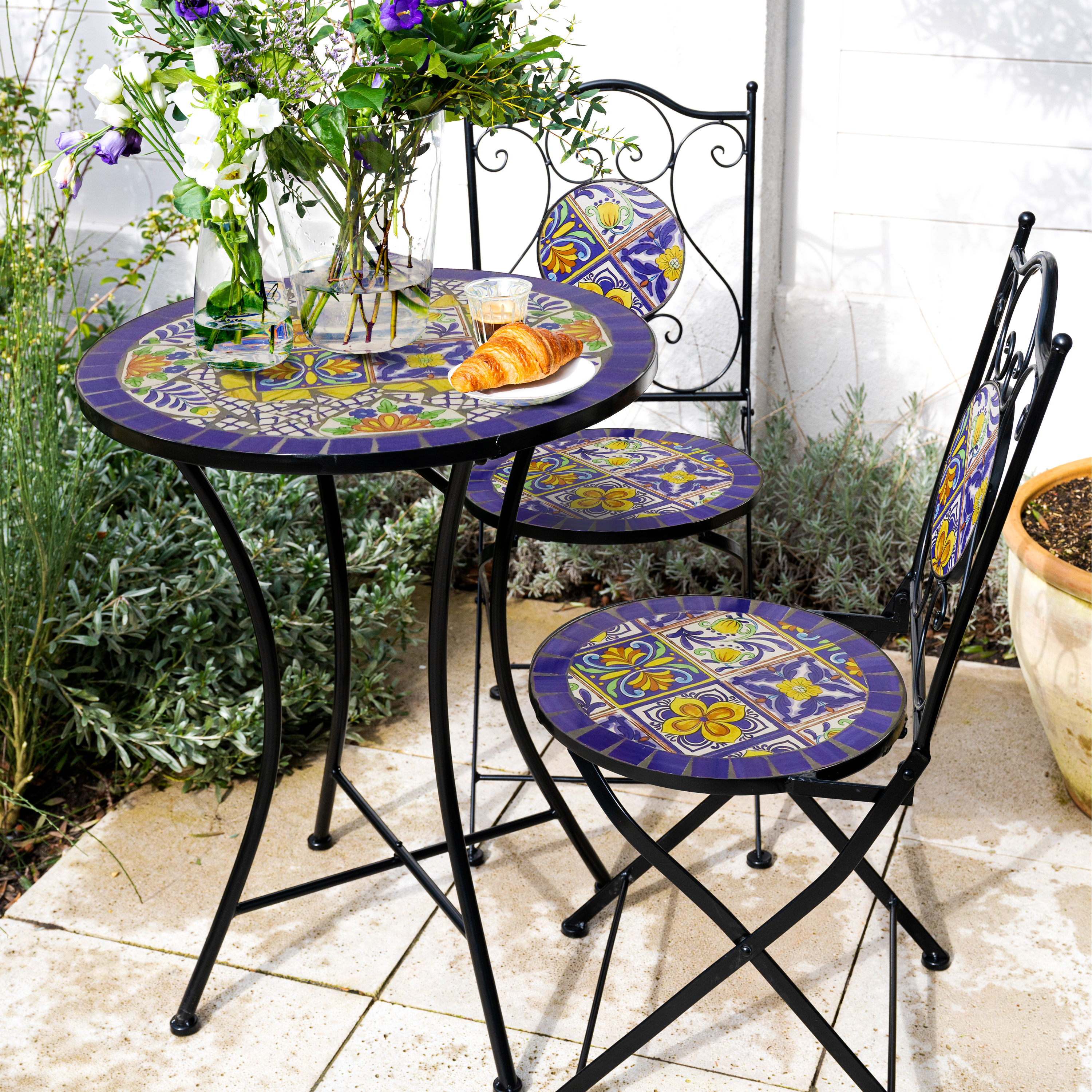 Amélie bistro set mosaic-Mediterranean