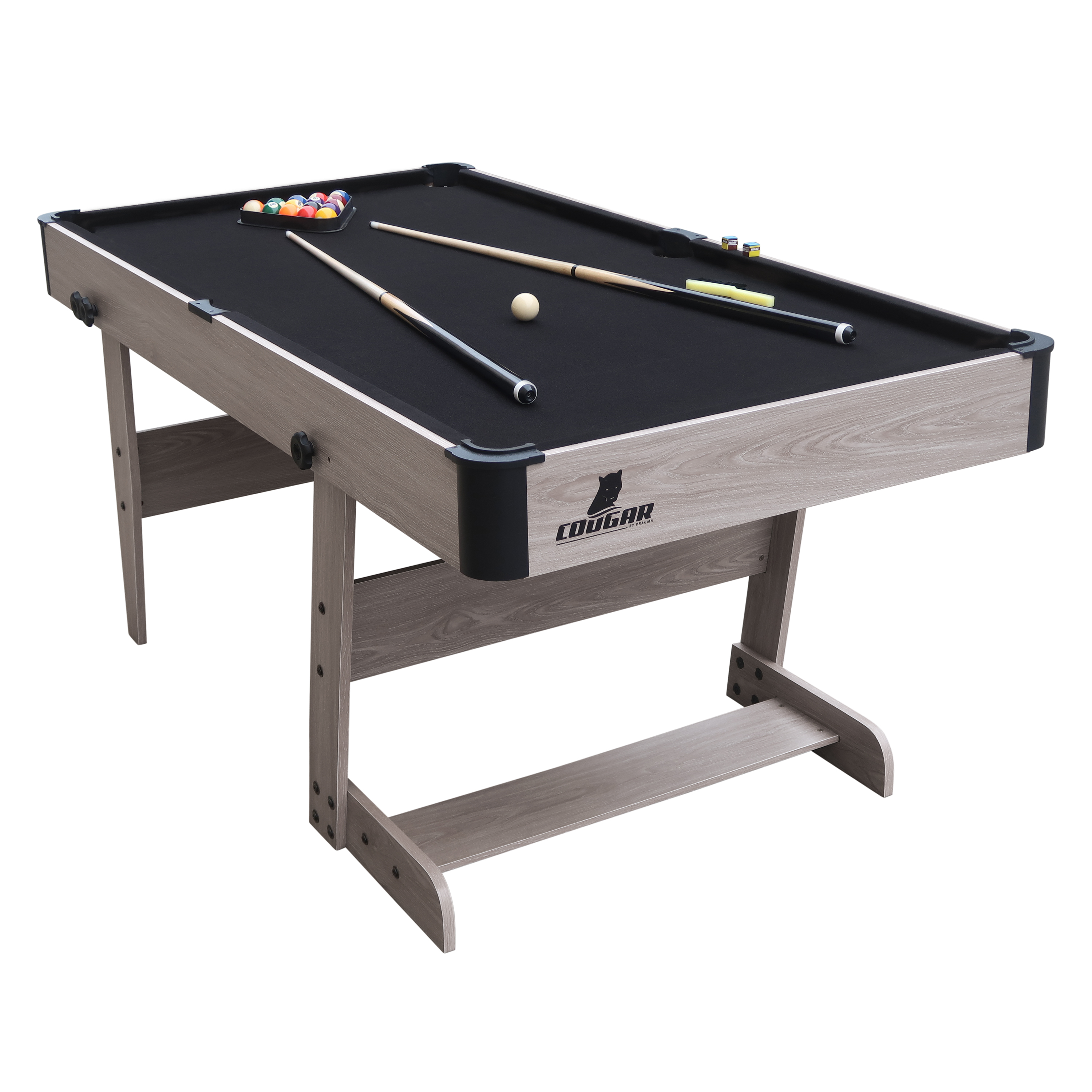 Hustle XL foldable Pool Table Oak/Black