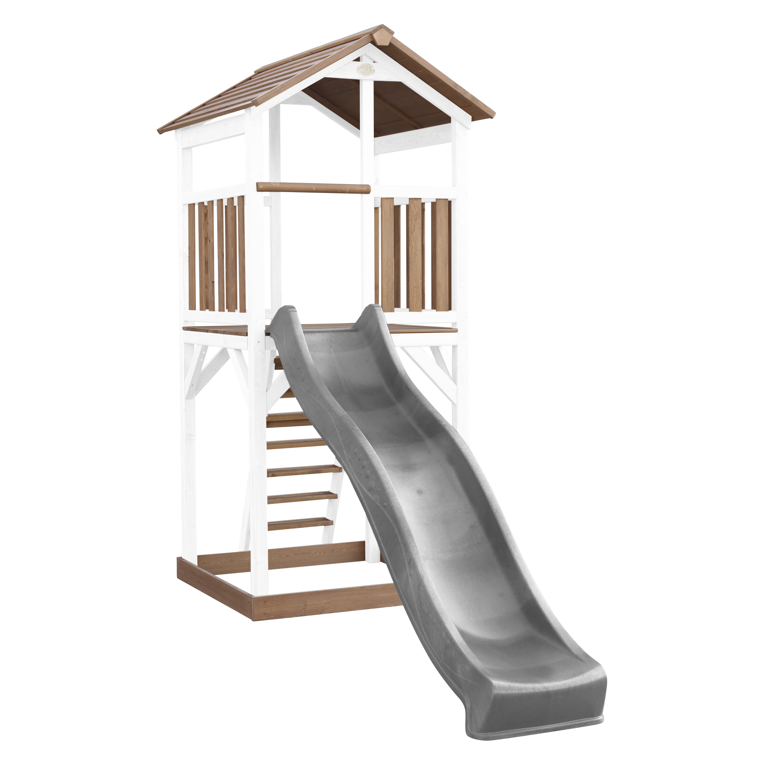 Beach Tower Speeltoren Bruin/wit - Grijze Glijbaan
