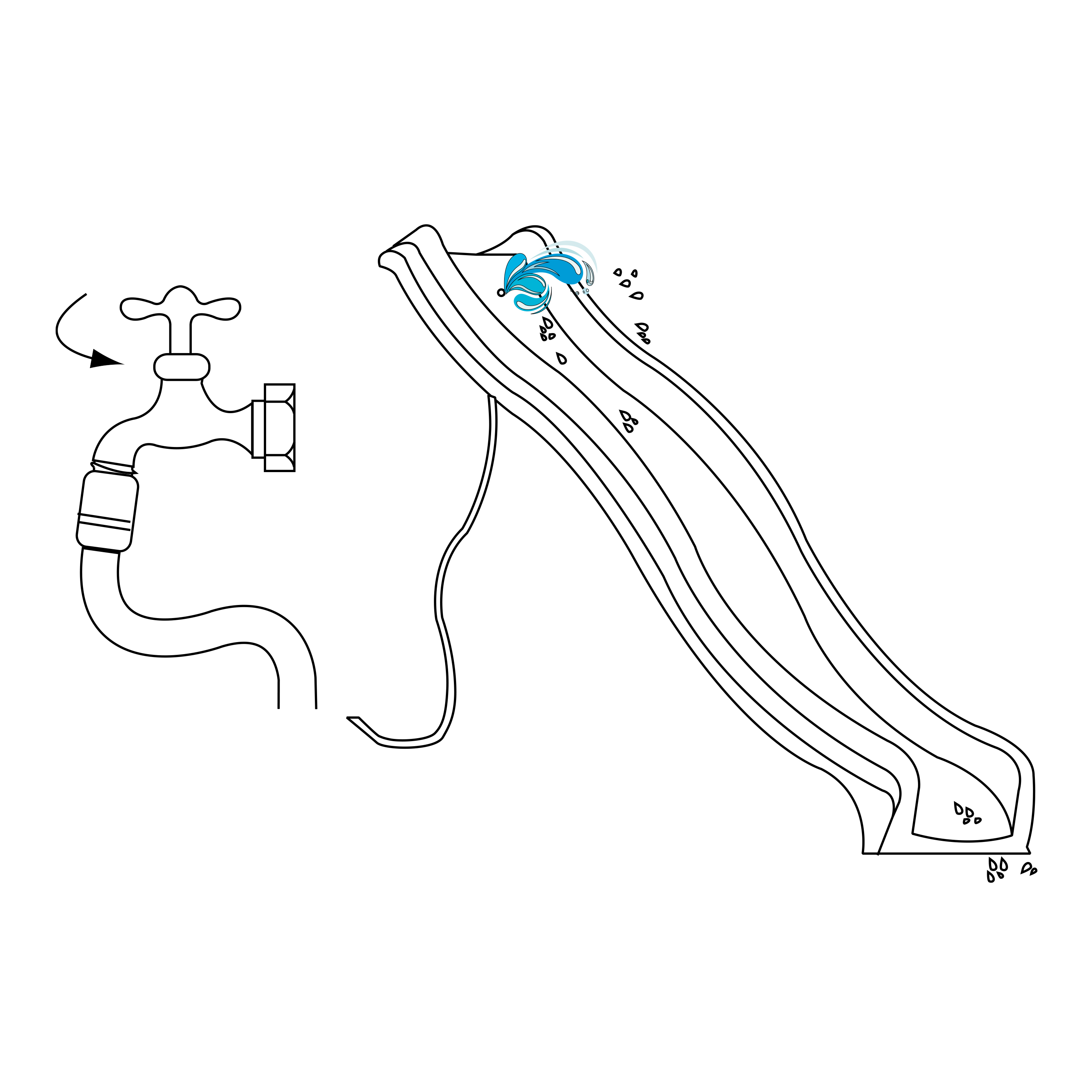 Sky220 Glijbaan met wateraansluiting 220cm – Blauw