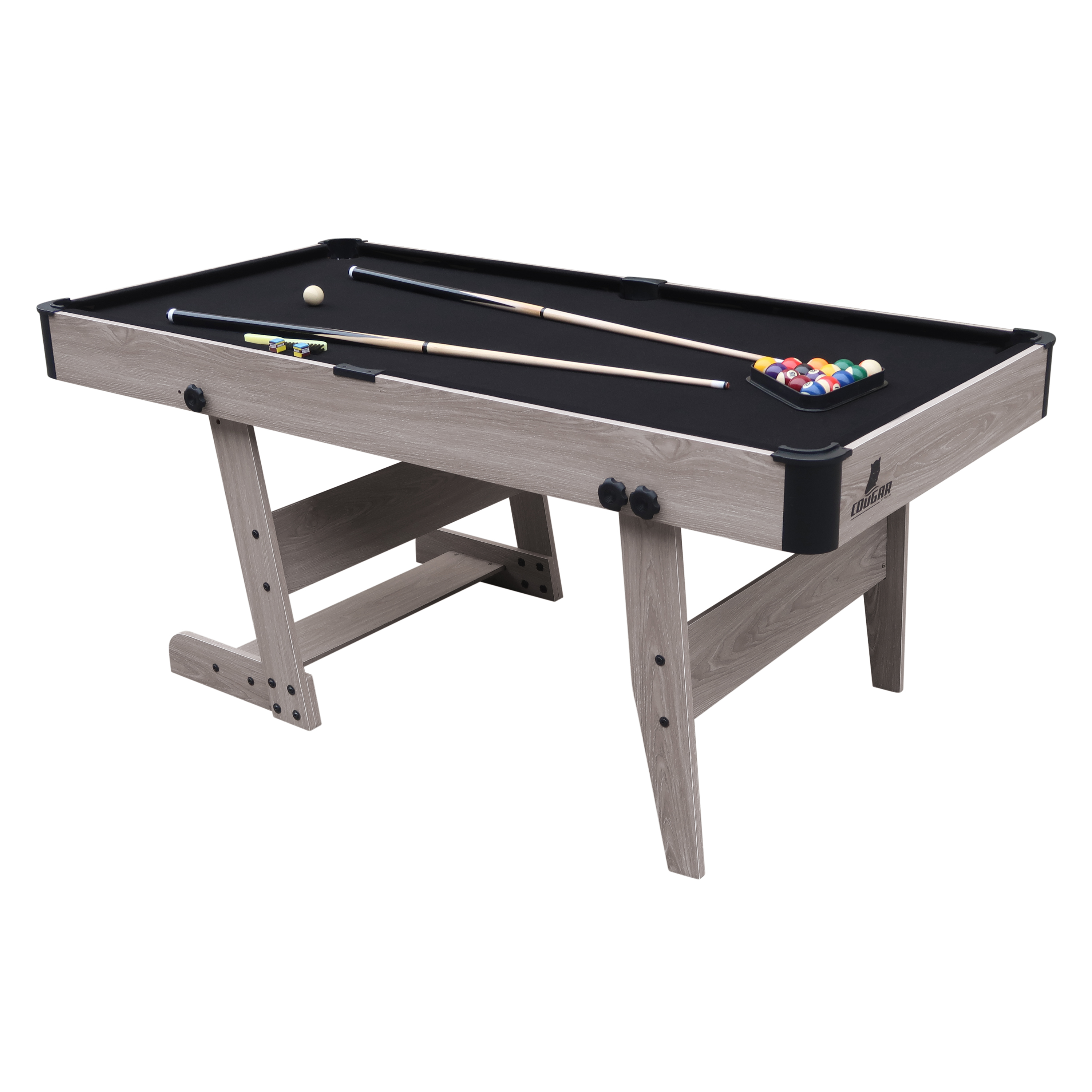 Hustle XL foldable Pool Table Oak/Black