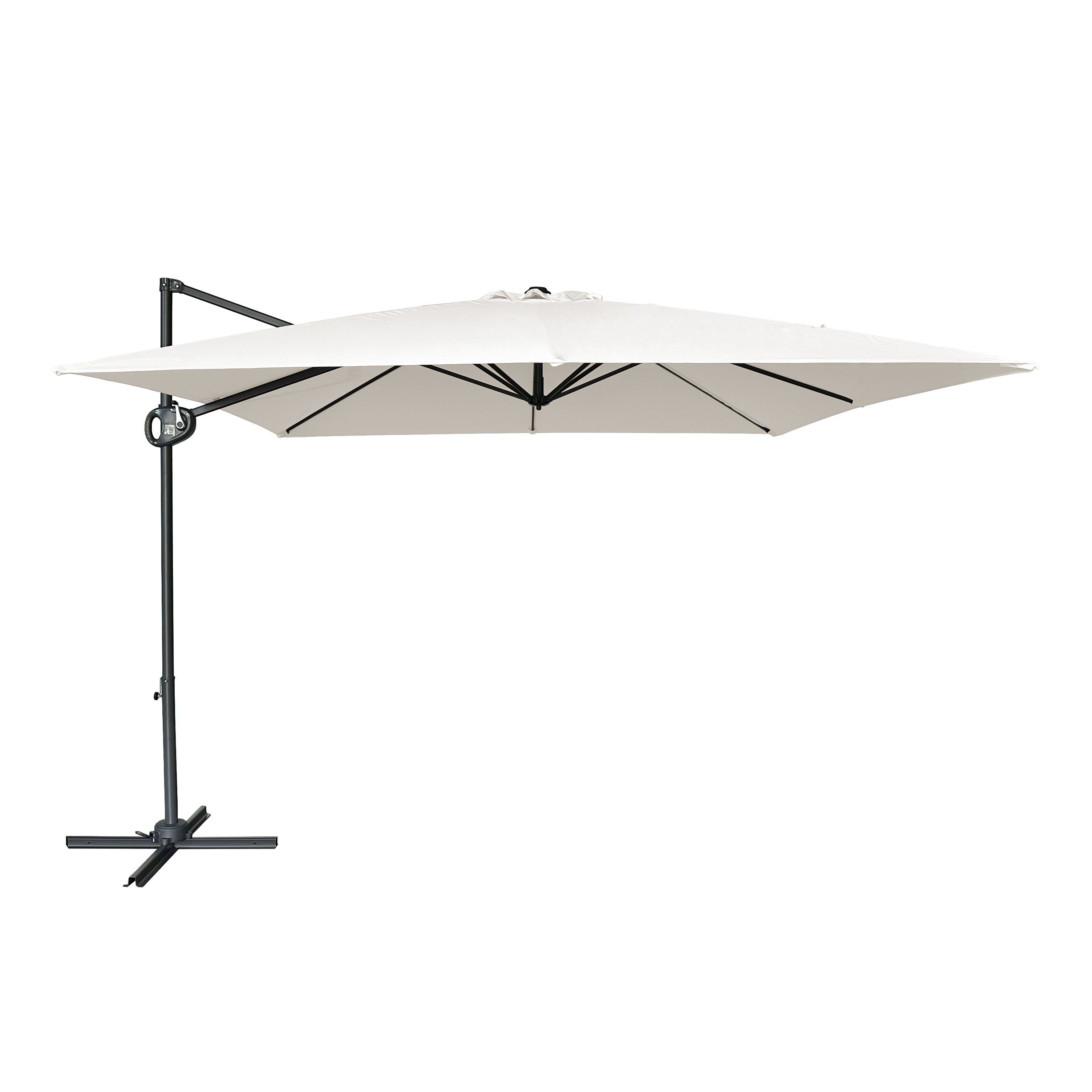 Mira Parasol déporté 300 x 300 cm Anthracite/Beige