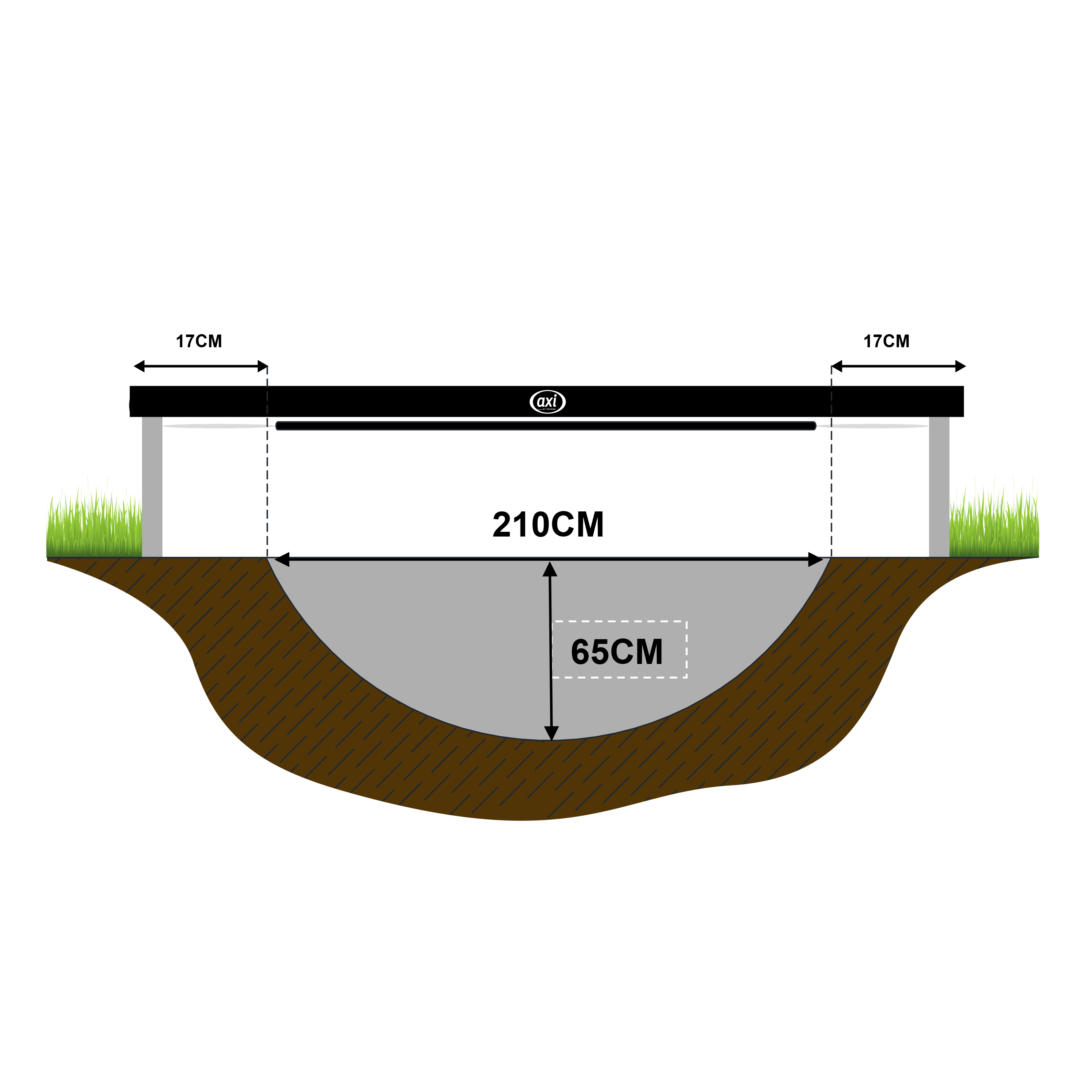Boston Trampoline 8ft - Inground & onground - Black