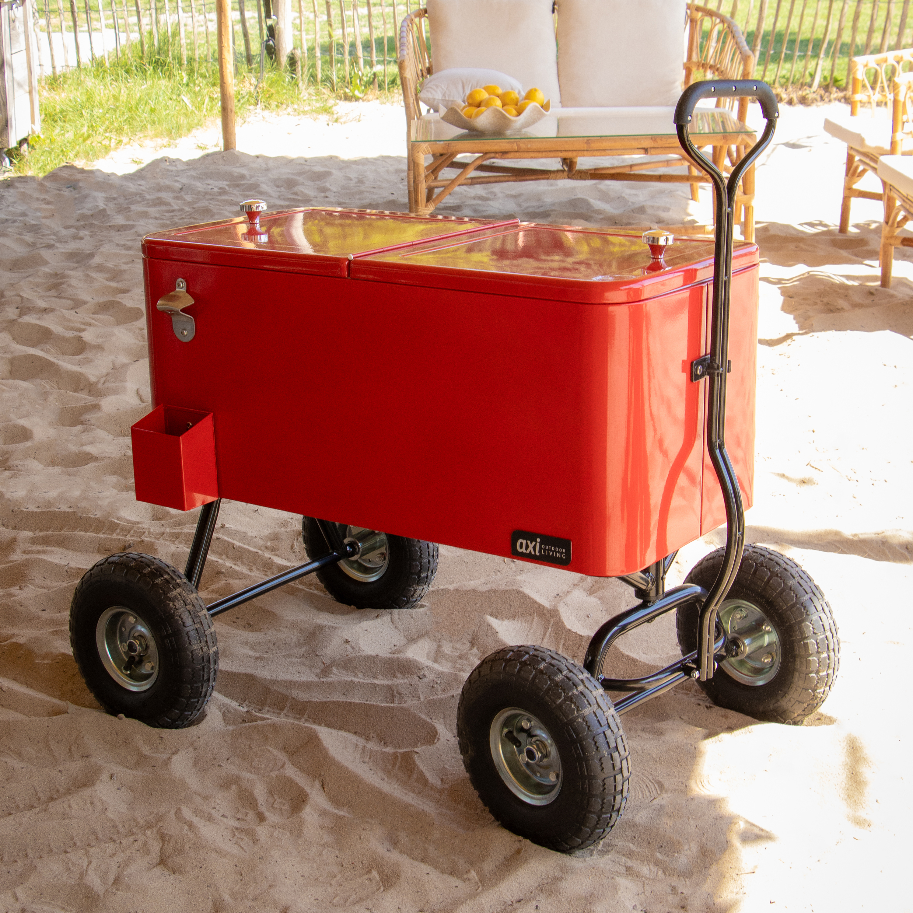Bolderwagen Cooler Rood