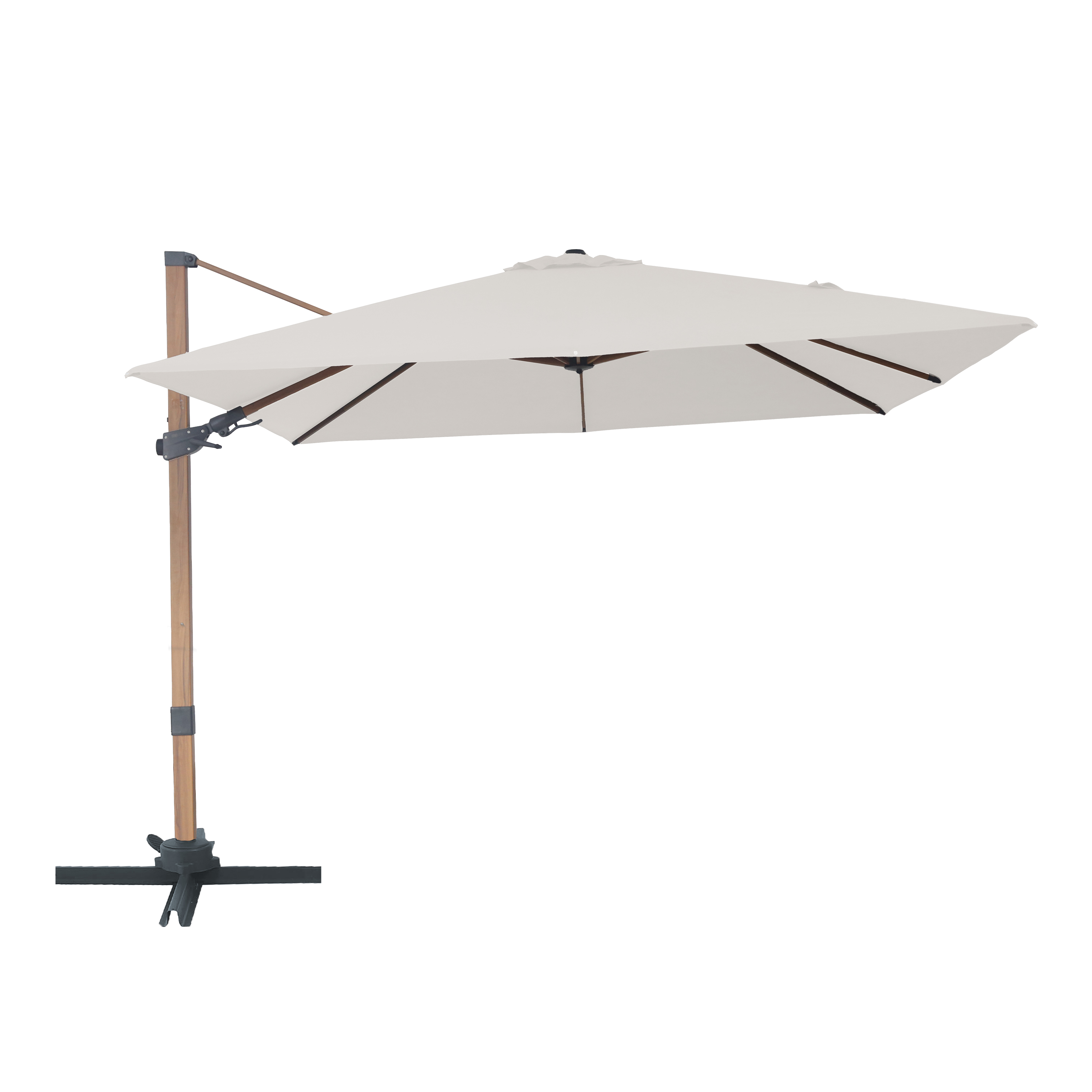 Alina Ampelschirm 300x300cm Holzoptik /Beige