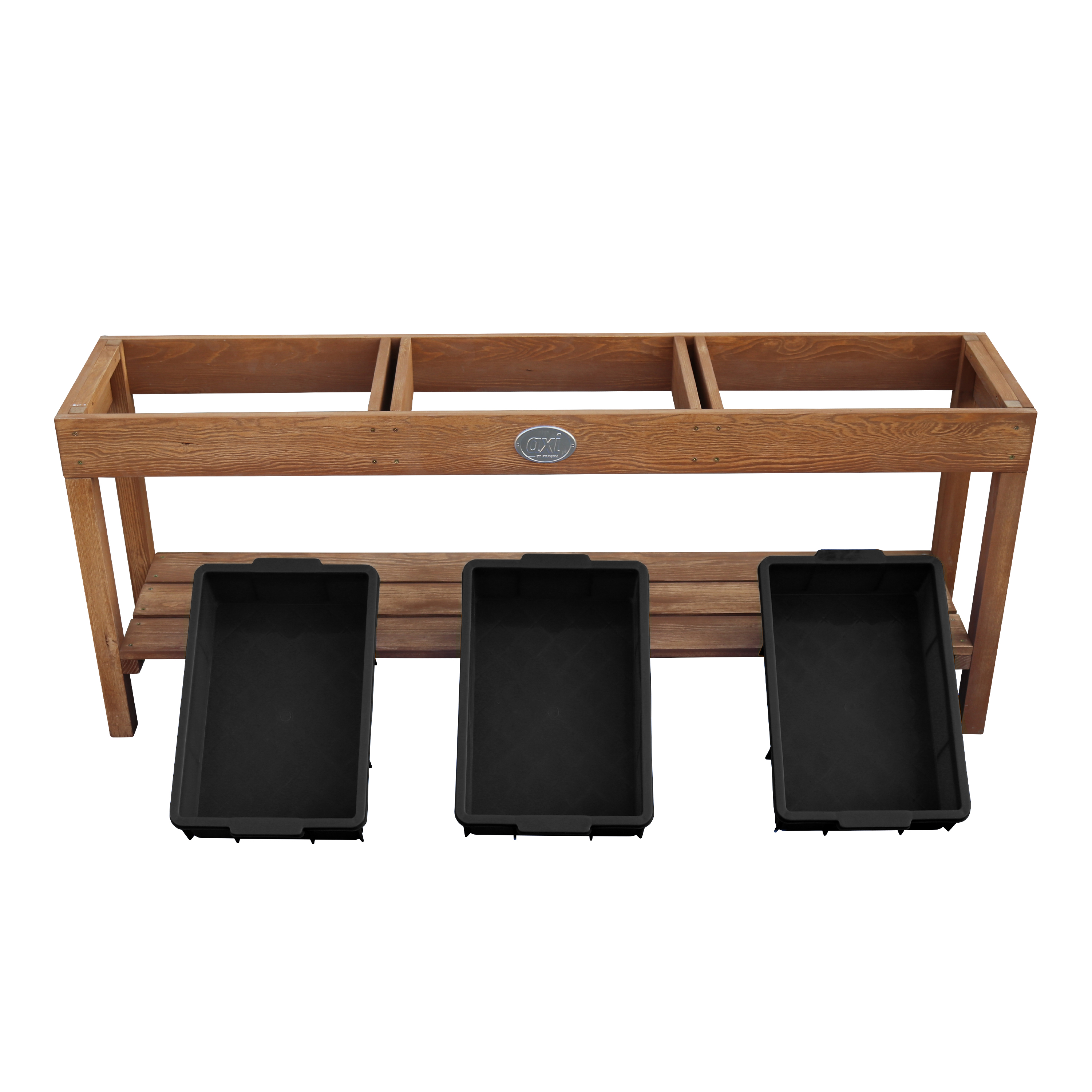 Activity Table with 3 black Bins Dark Brown