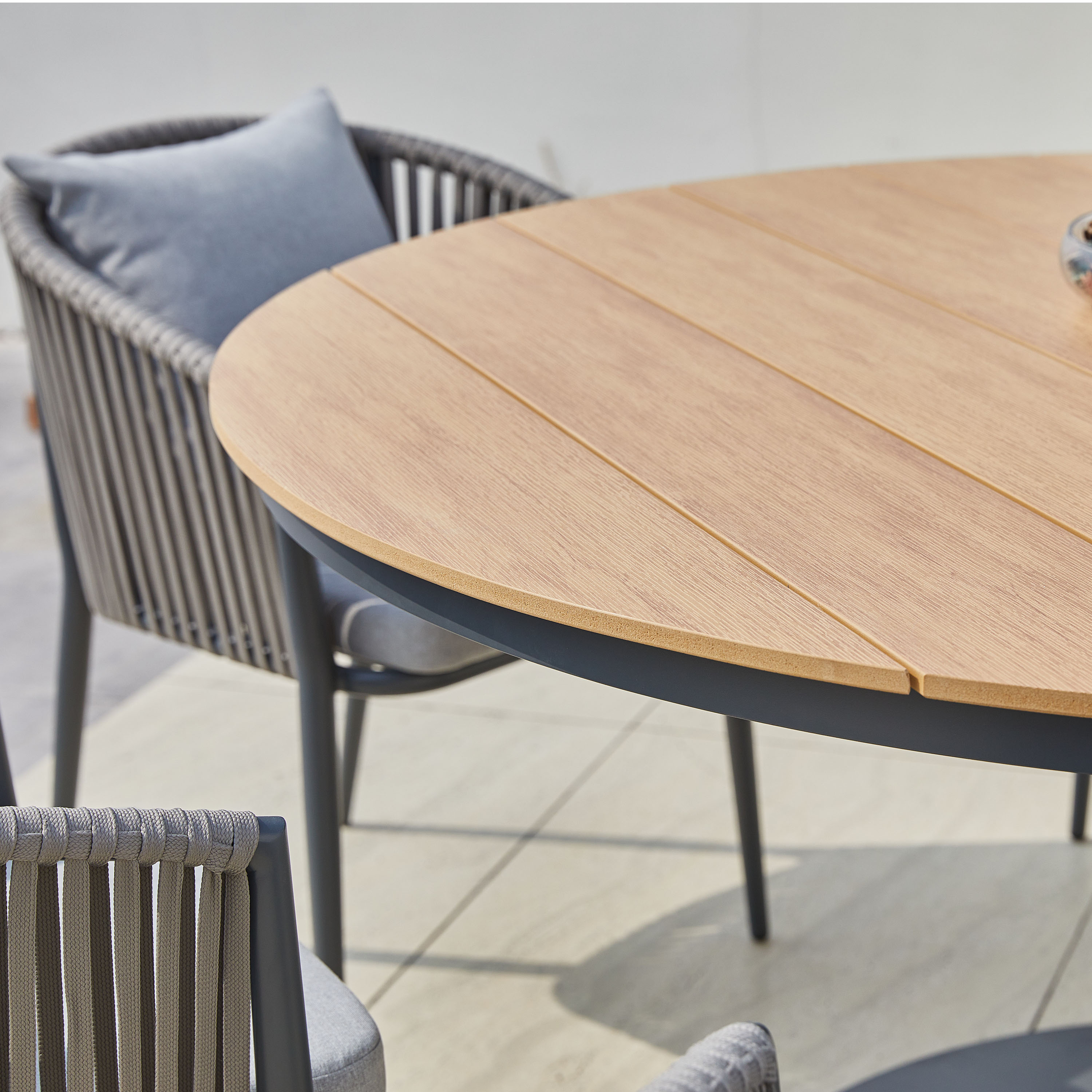 Jay/Faye Ensemble de jardin, 150 cm, 7 pièces -Anthracite