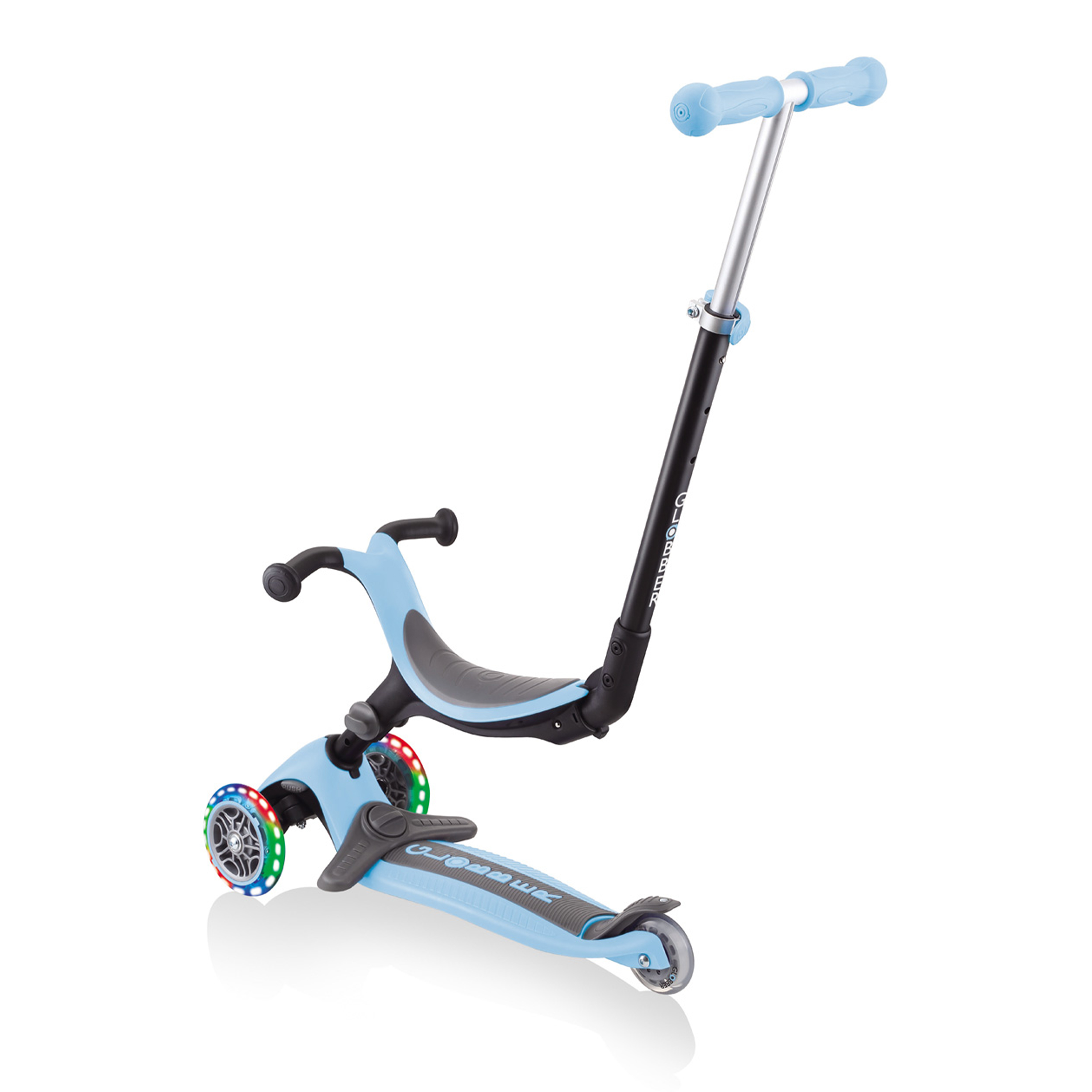 Go Up Foldable Plus Lights 3-in-1 Scooter Pastel Blue