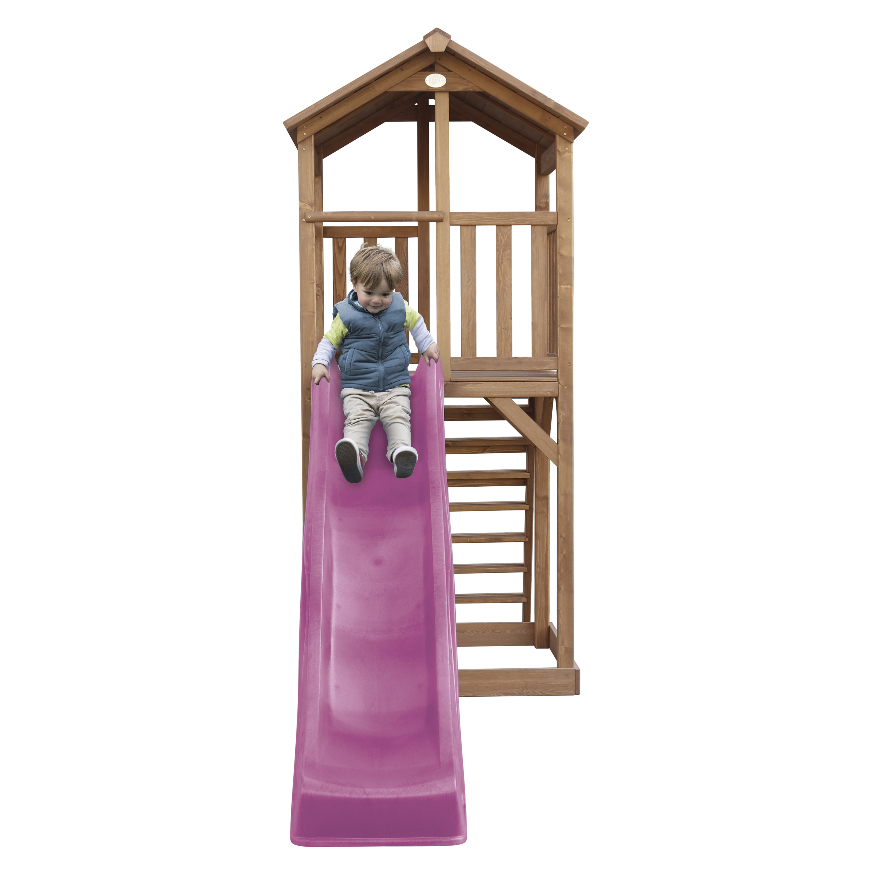 Beach Tower Speeltoren Bruin - Paarse Glijbaan
